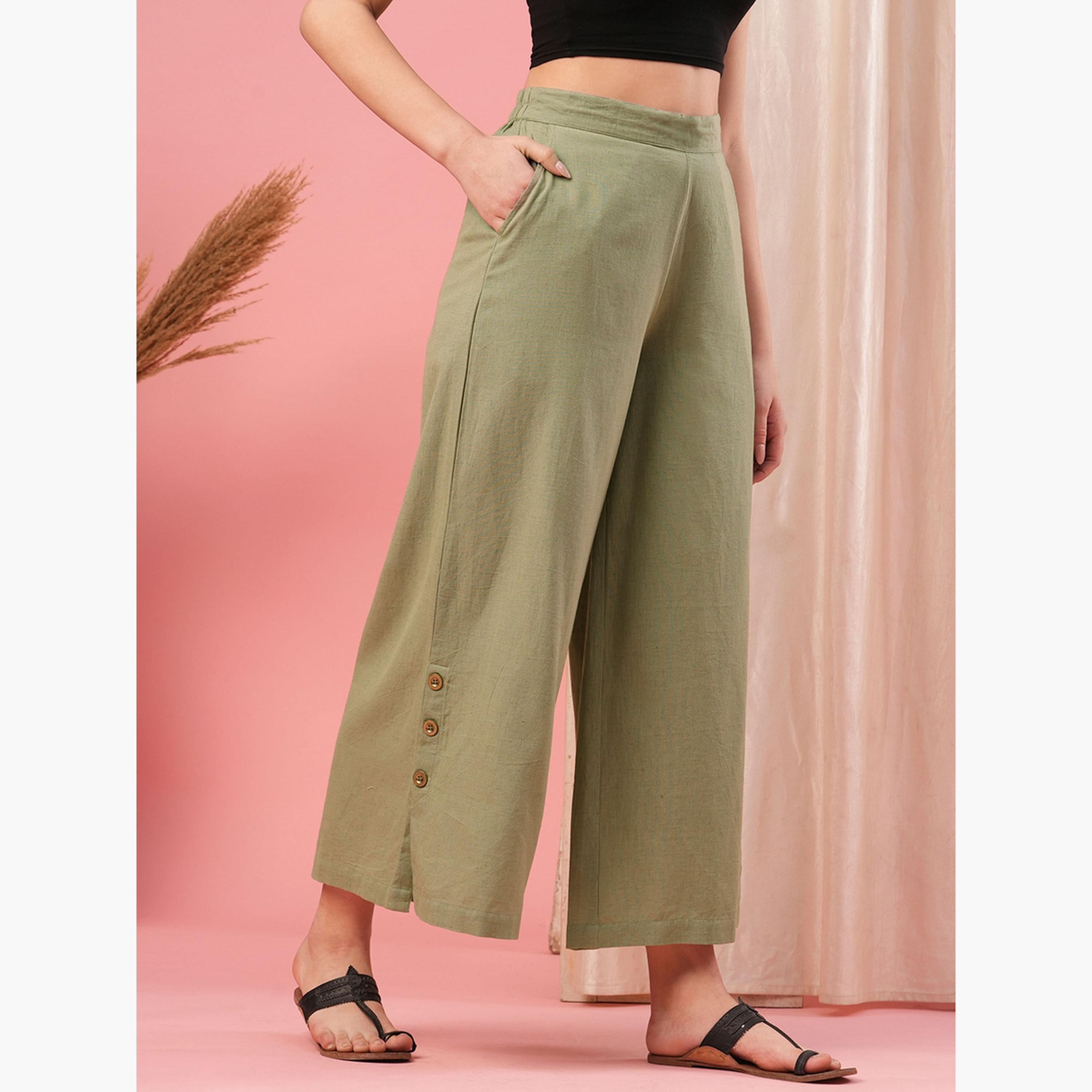 Globus X Styli Mid Rise Semi Elastic Waist Opaque Wide Leg Palazzos-women-clothing-ethnicwear-bottoms-palazzos-image-5