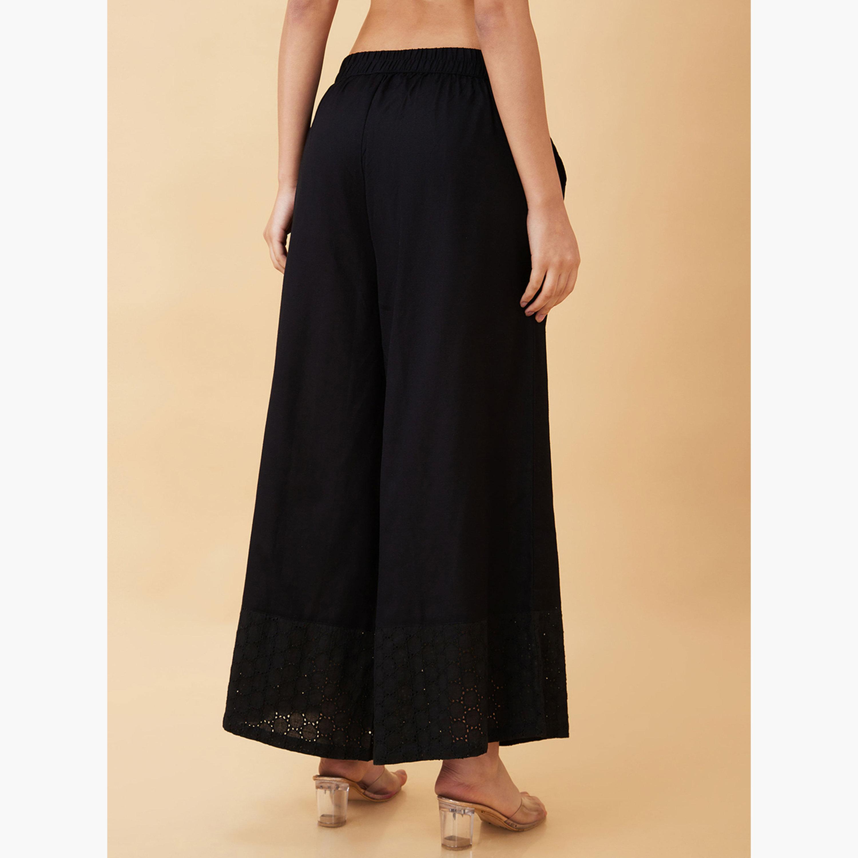 Globus X Styli Schiffli Hem Design Wide Leg Ethnic Palazzos-women-clothing-ethnicwear-bottoms-palazzos-image-3