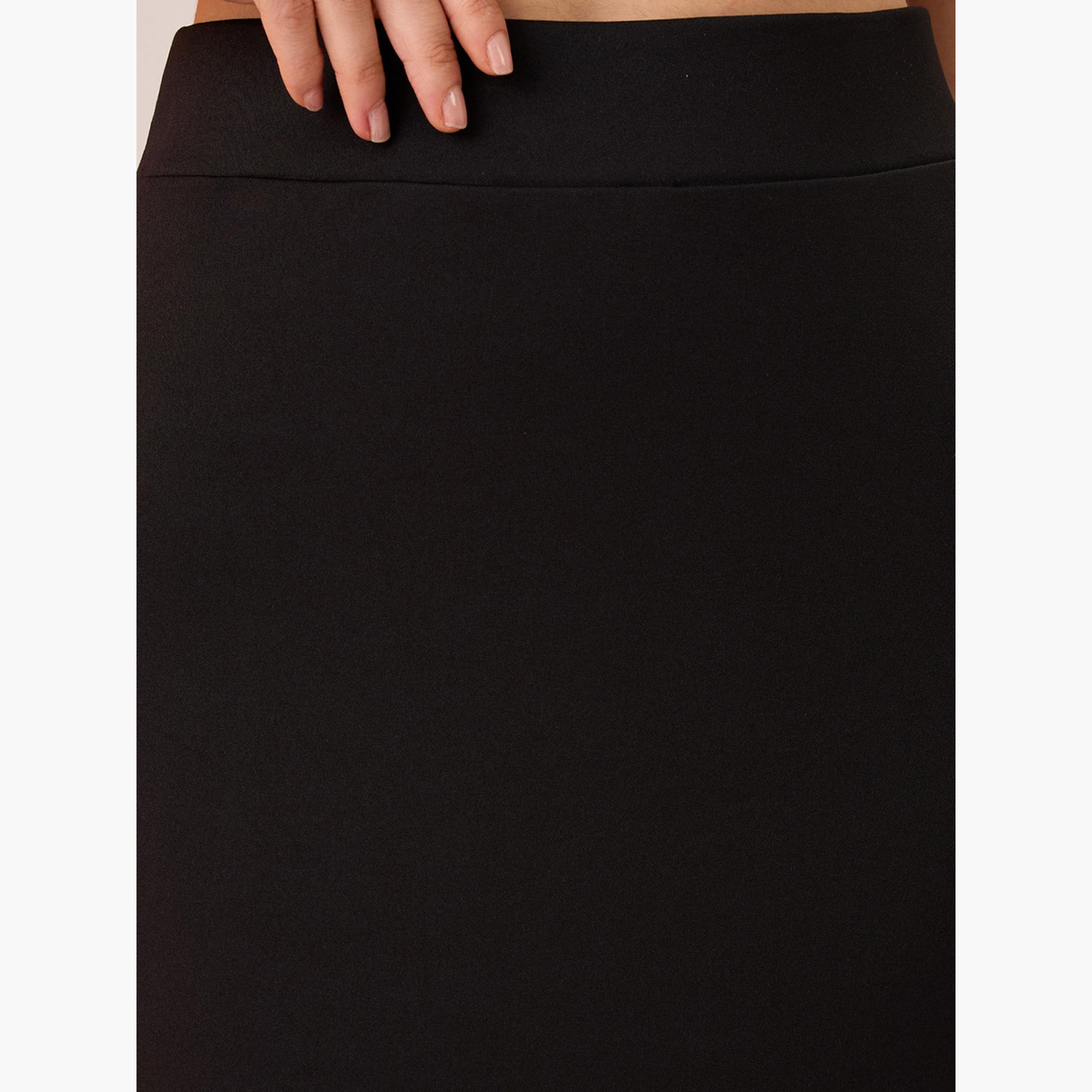 غلوبوص × ستايلي - تنورة ماكسي قلم رصاص قابلة للتمدد بفتحة جانبية سوداء-women-clothing-bottoms-skirts-image-6