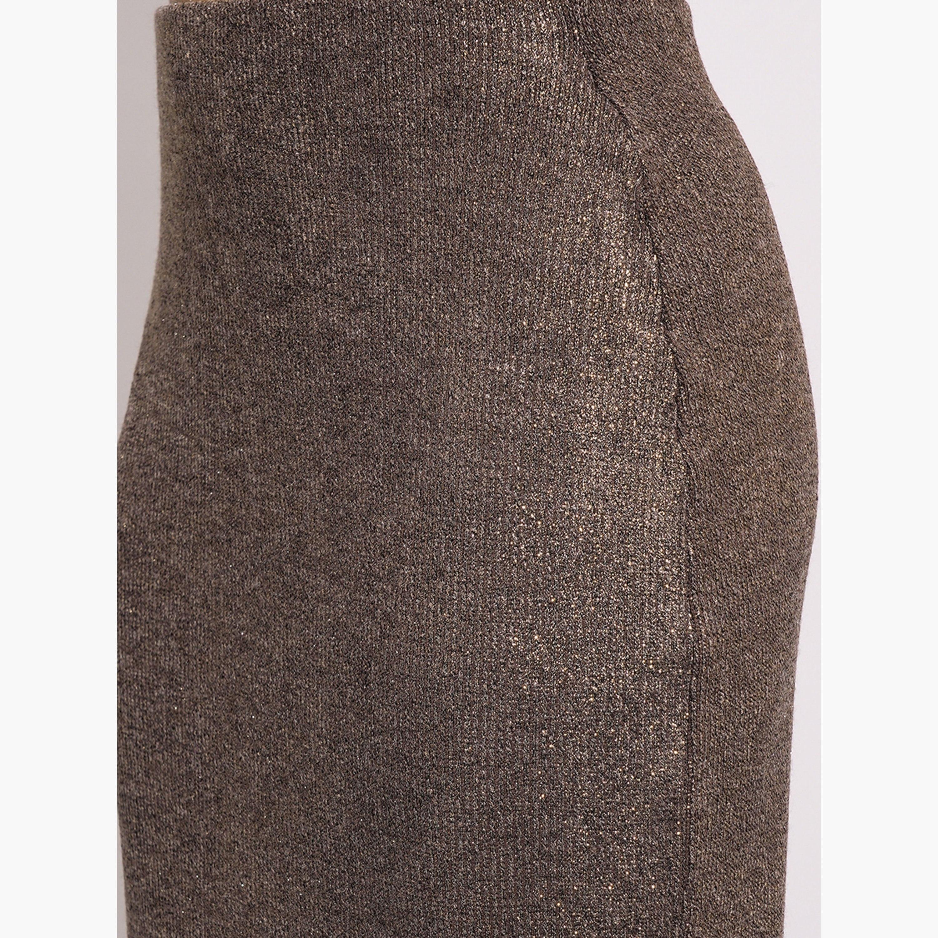 Globus X Styli Gold Stretchable Side Slit Maxi Pencil Skirt-women-clothing-bottoms-skirts-image-4