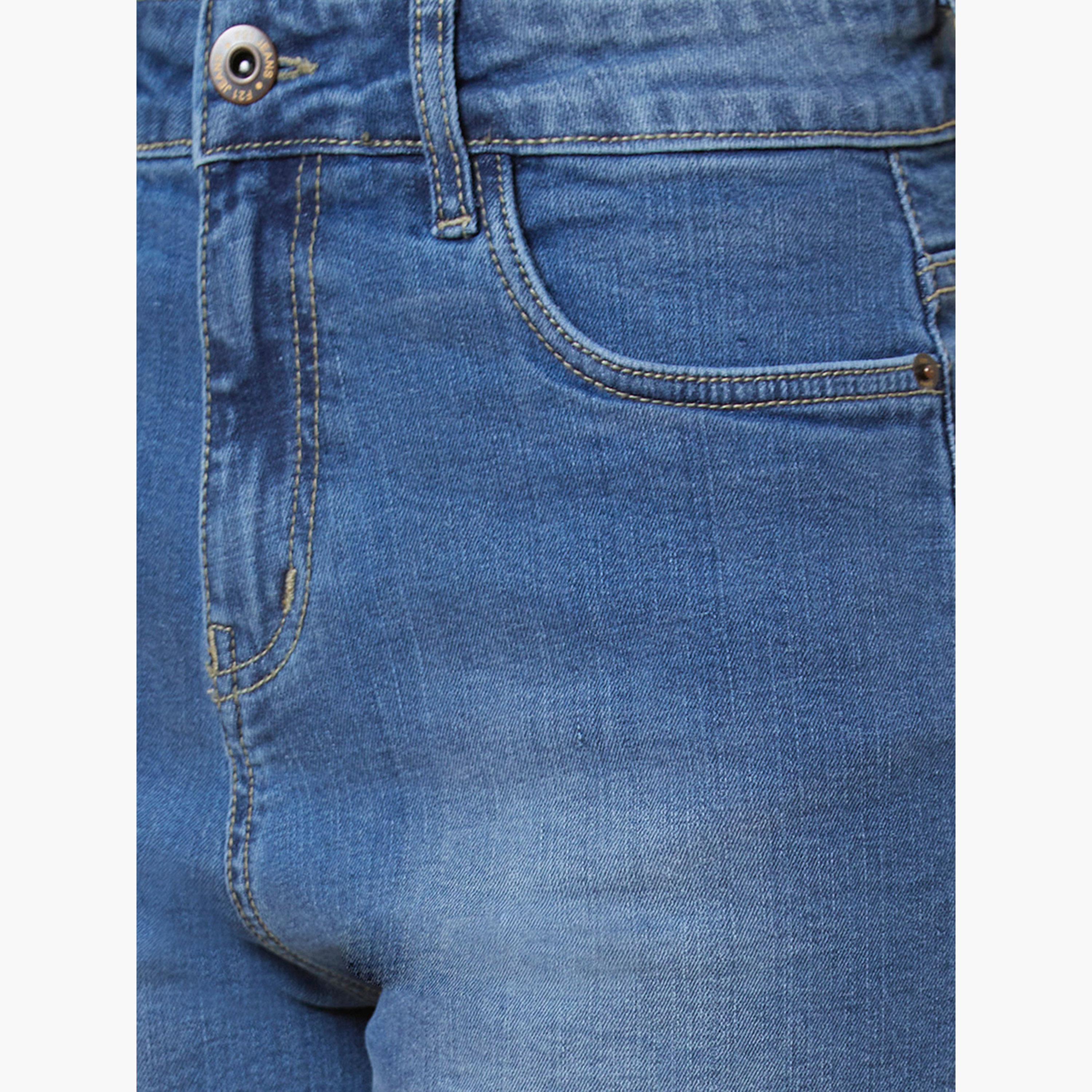 Globus X Styli Blue Regular Fit Denim Shorts-women-clothing-bottoms-shorts-image-6
