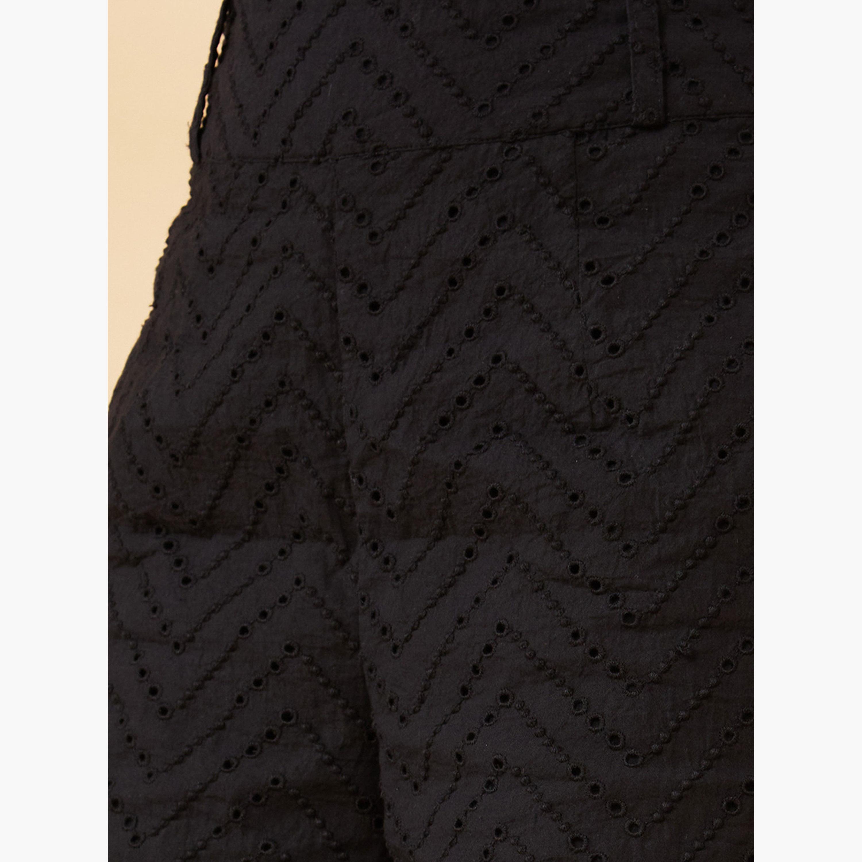 Globus X Styli Black High Rise Cotton Shorts-women-clothing-bottoms-shorts-image-6