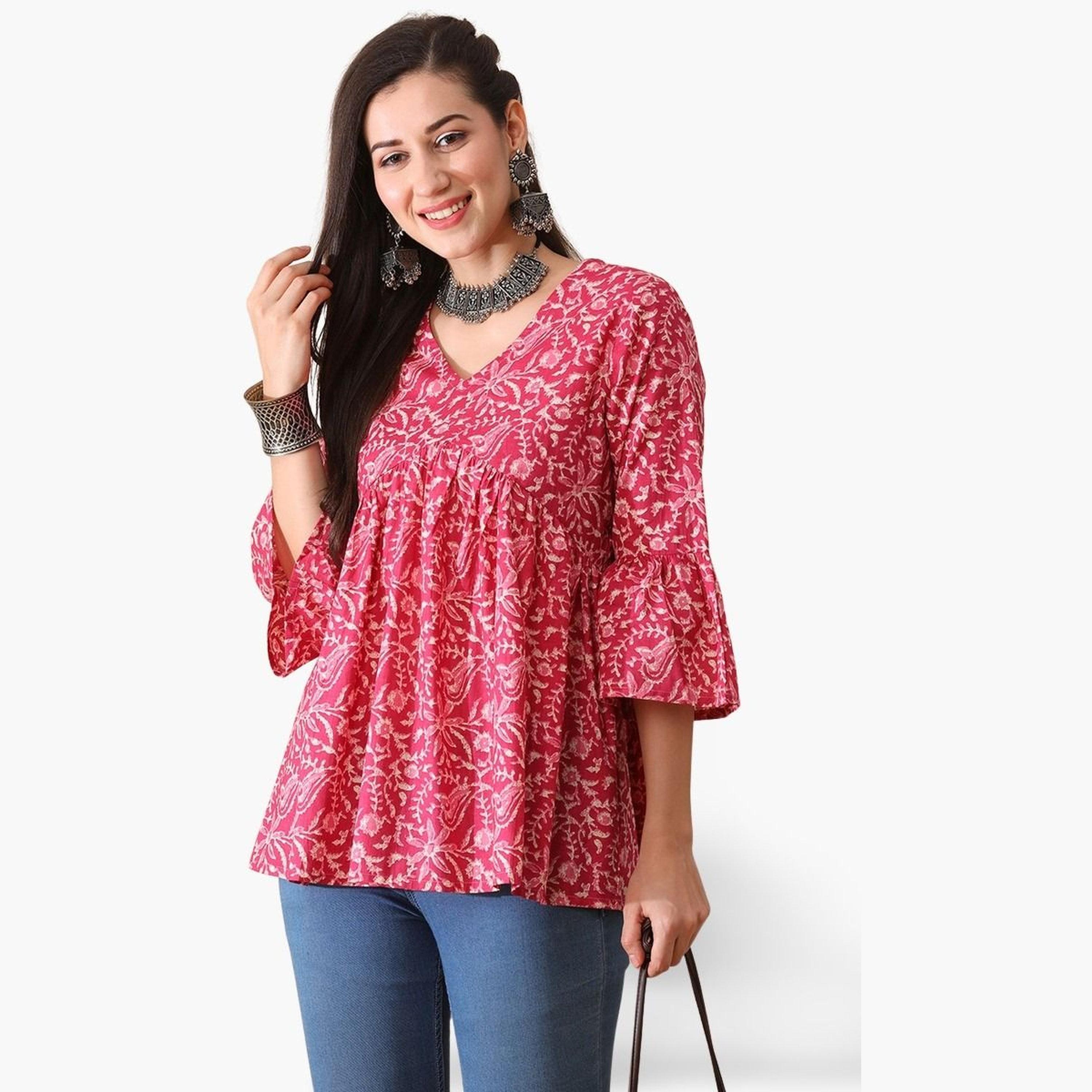 غلوبوص × ستايلي - تونيك علياء تصميم A وطبعة زهور-women-clothing-shirtsandblouses-blouses-image-1
