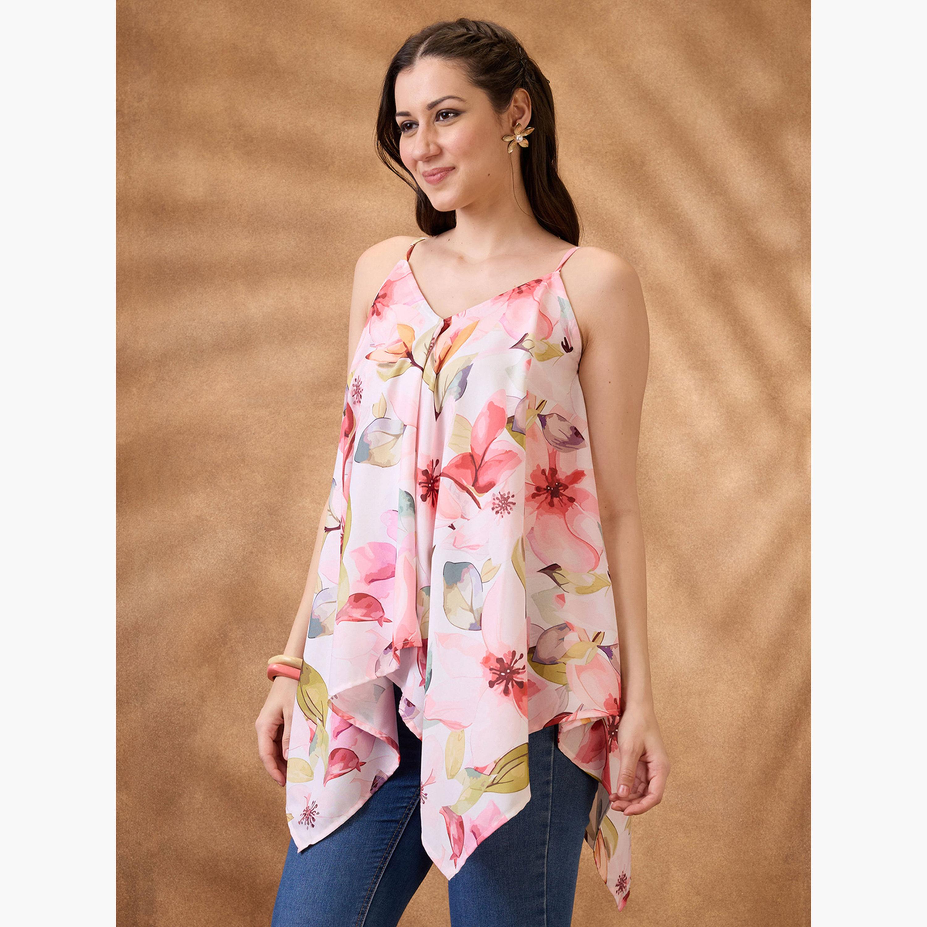 Globus X Styli Floral Print Asymmetric Hem Fusion Tunic-women-clothing-shirtsandblouses-blouses-image-3