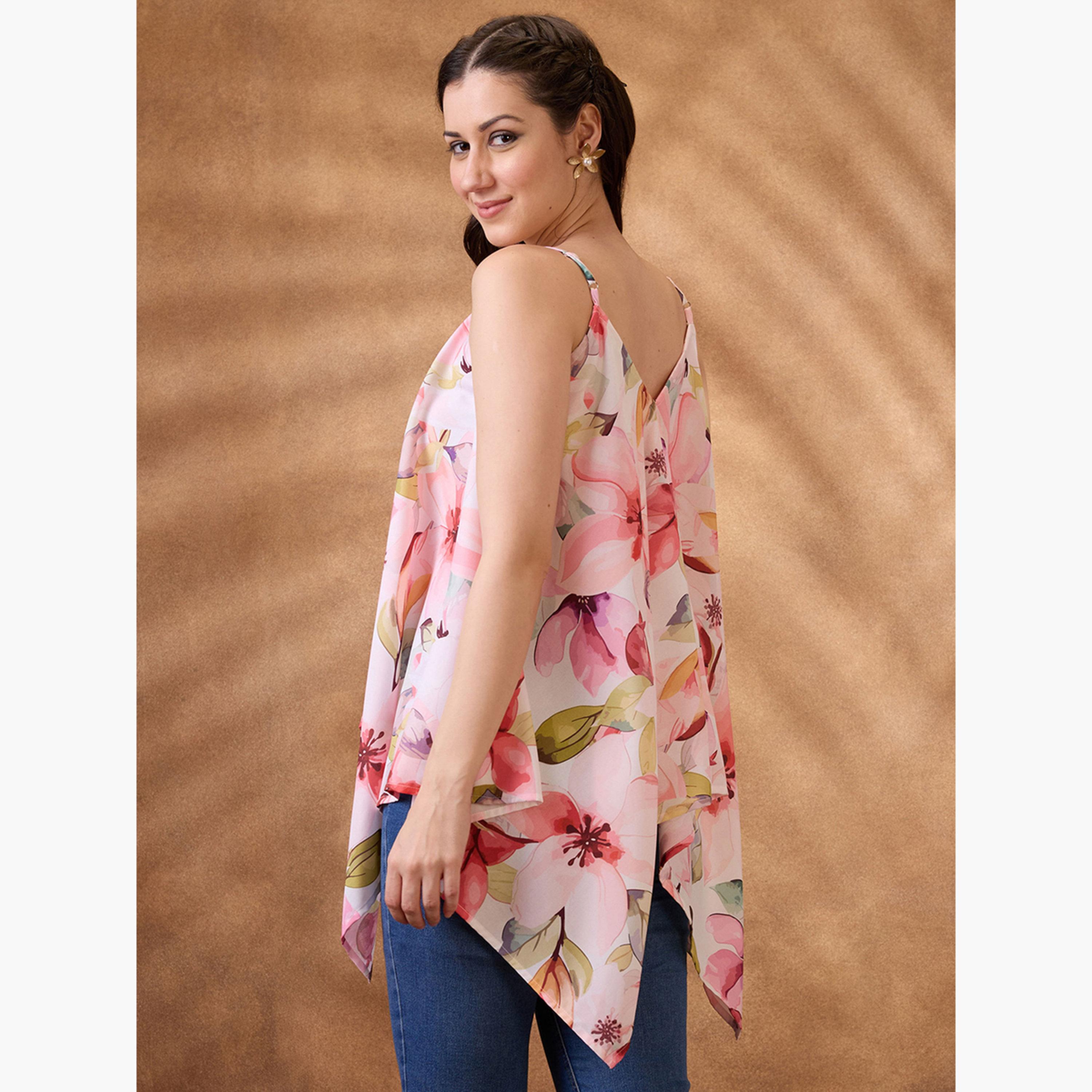 Globus X Styli Floral Print Asymmetric Hem Fusion Tunic-women-clothing-shirtsandblouses-blouses-image-5