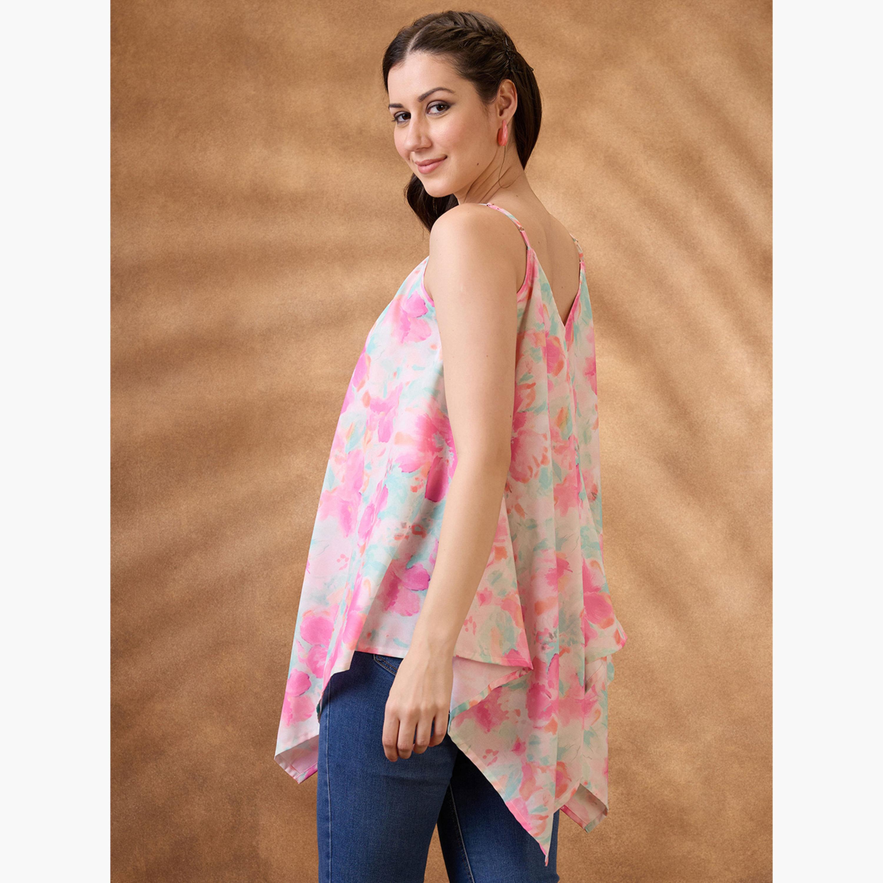 Globus X Styli Floral Print Asymmetric Hem Fusion Tunic-women-clothing-shirtsandblouses-blouses-image-5