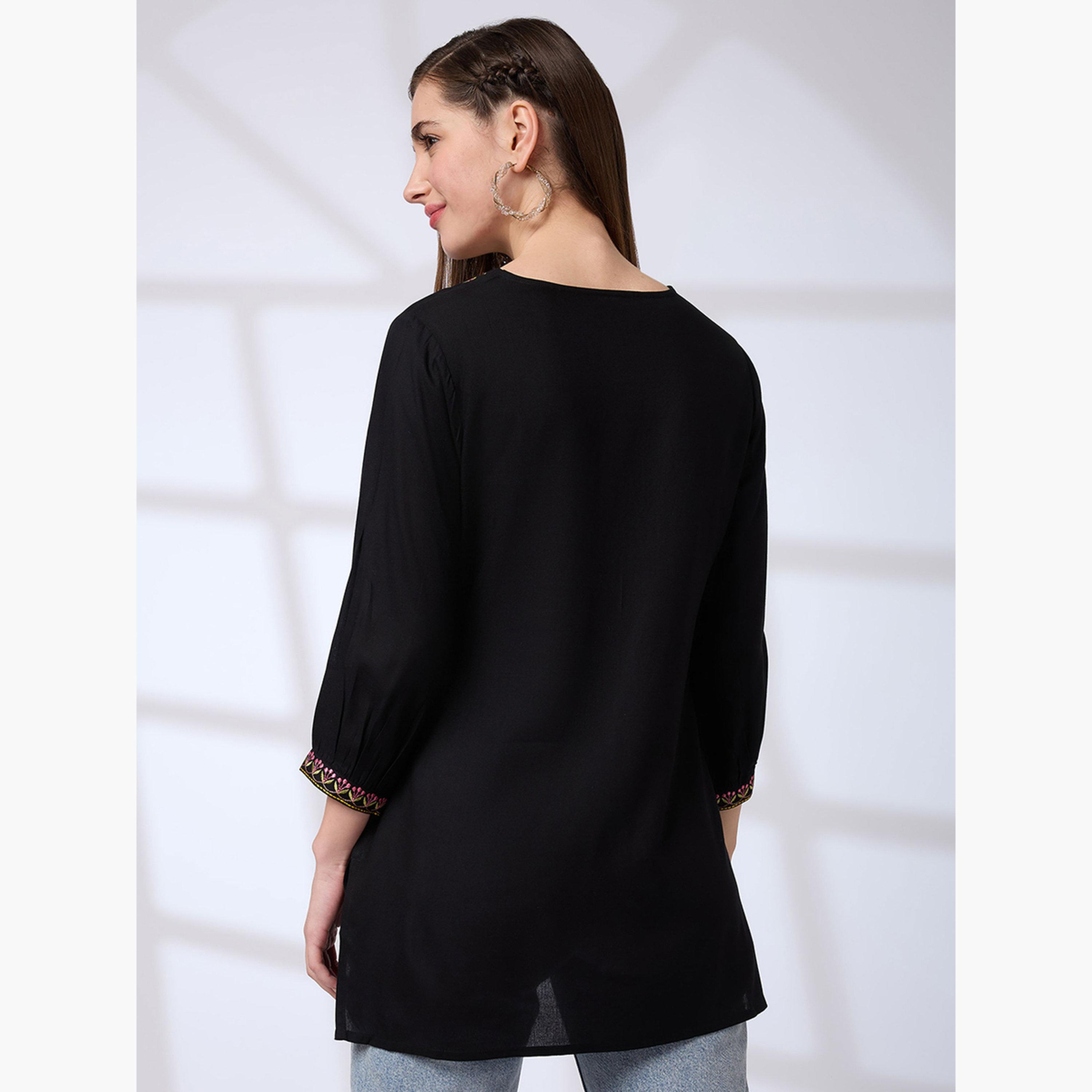 غلوبوص × ستايلي - تونيك يوك فيوجن مطرز بالزهور-women-clothing-shirtsandblouses-blouses-image-3