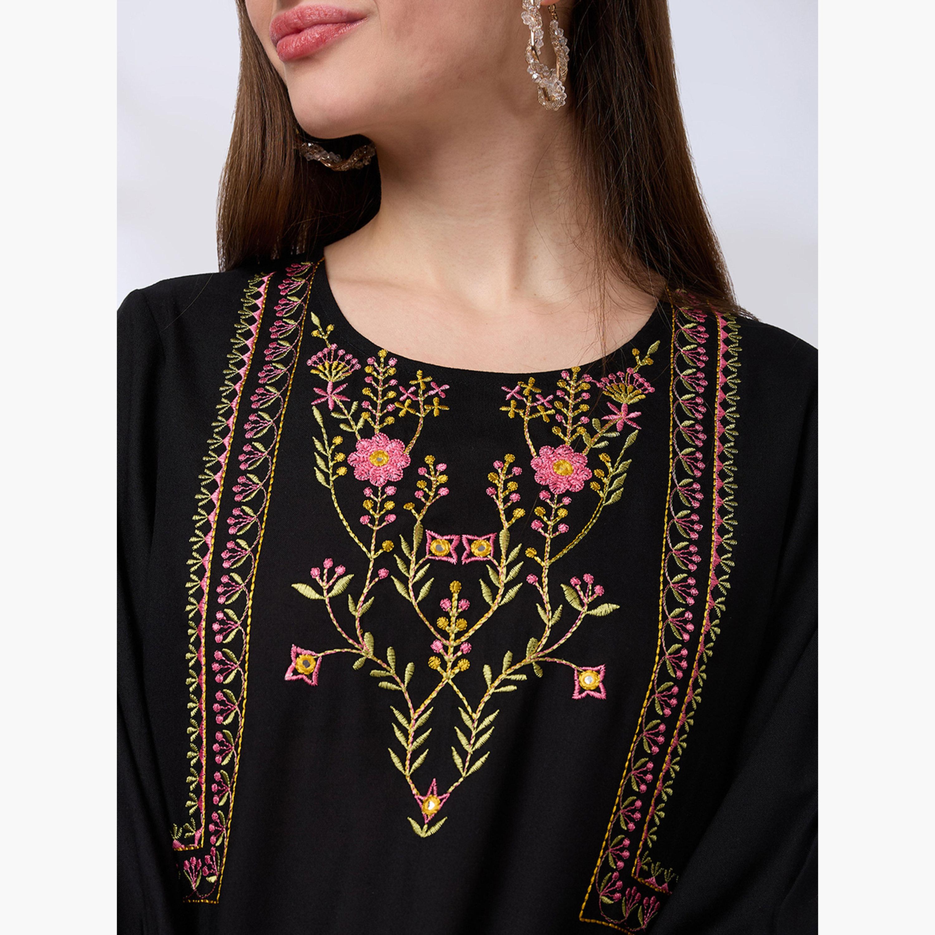 Globus X Styli Floral Embroidered Yoke Fusion Tunic-women-clothing-shirtsandblouses-blouses-image-5