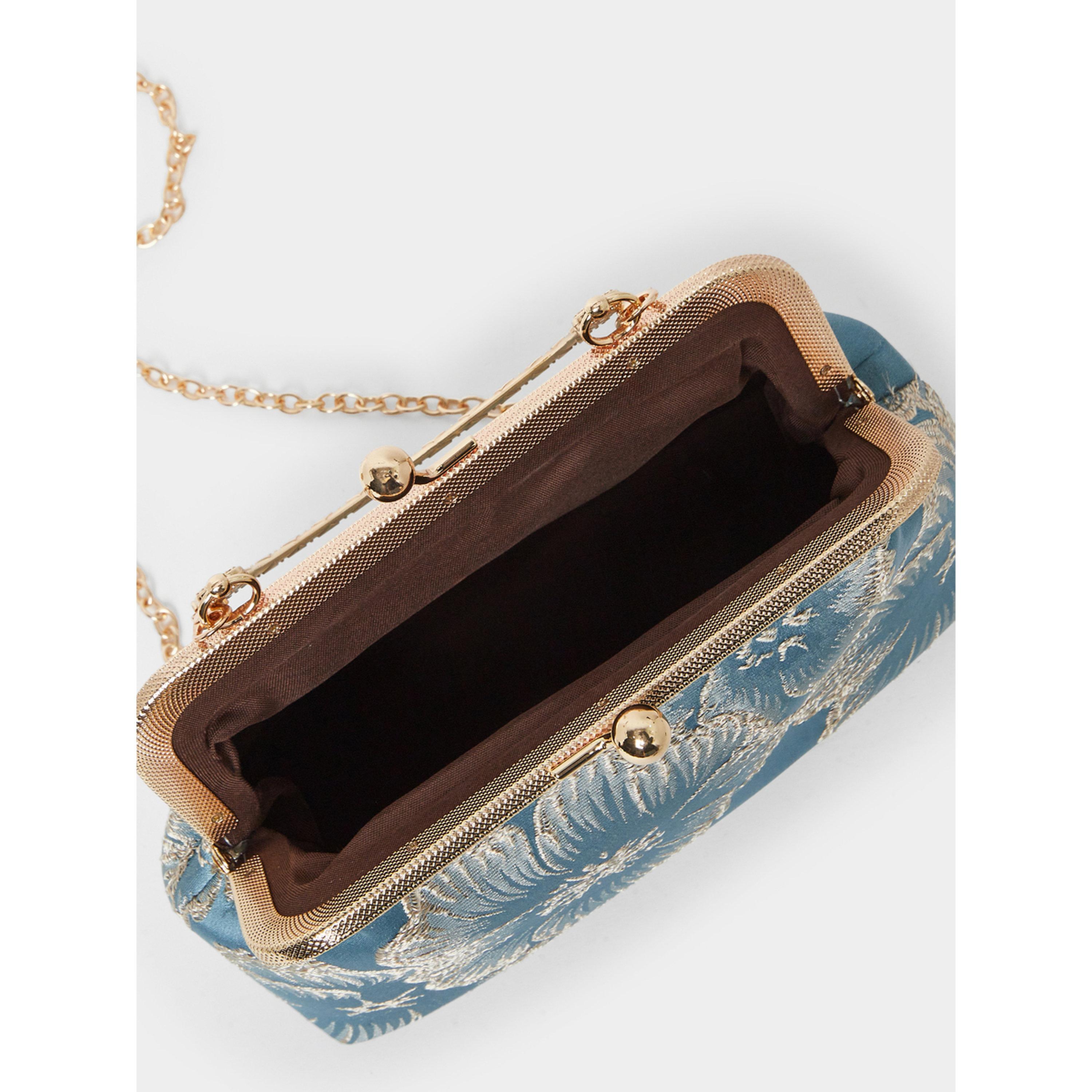 Styli Flower Print Jacquard Clutch with Chain Strap-women-bagsandwallets-handbags-image-5