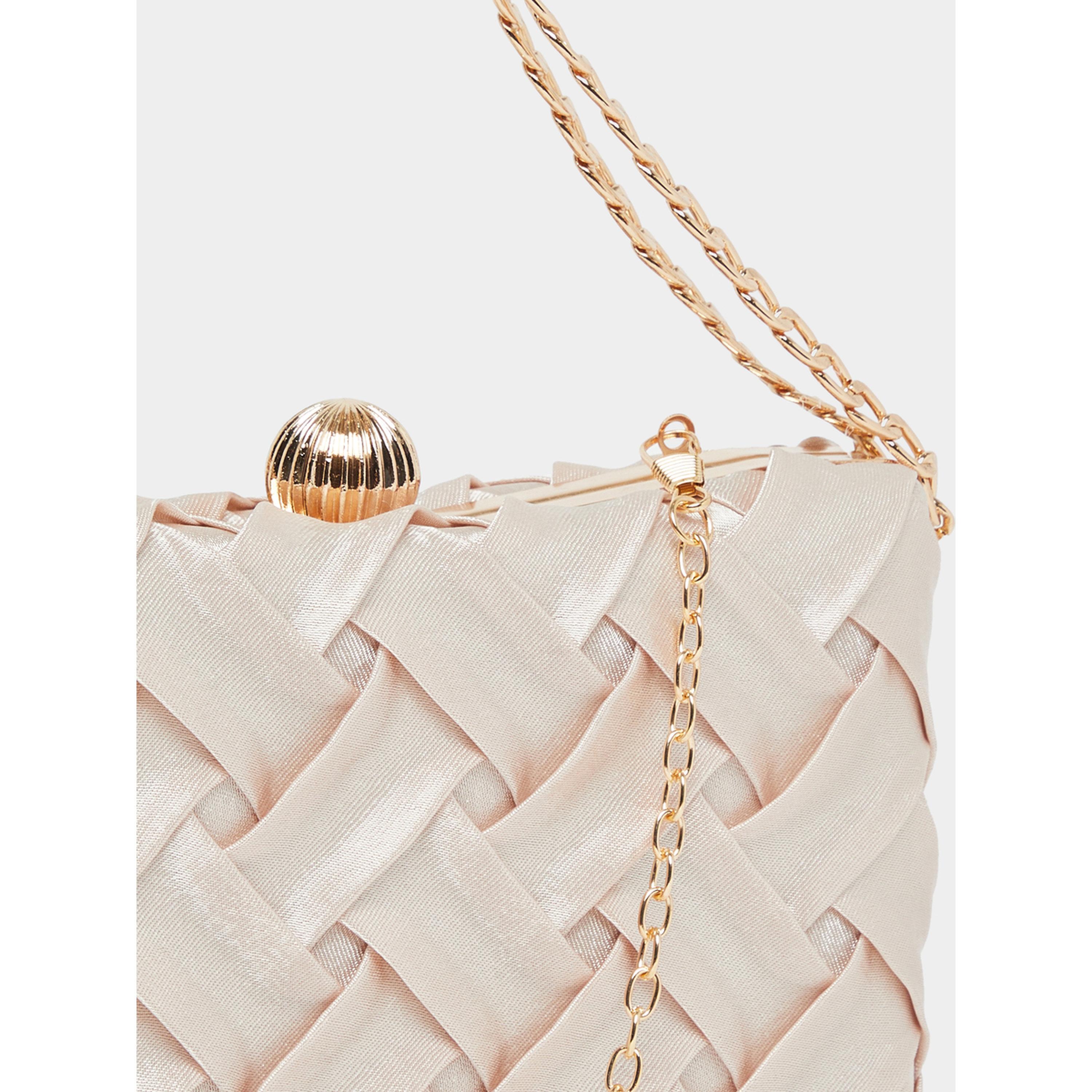 شنطة كلاتش ساتان بتفاصيل متقاطعة وسلسلة-women-bagsandwallets-handbags-image-3