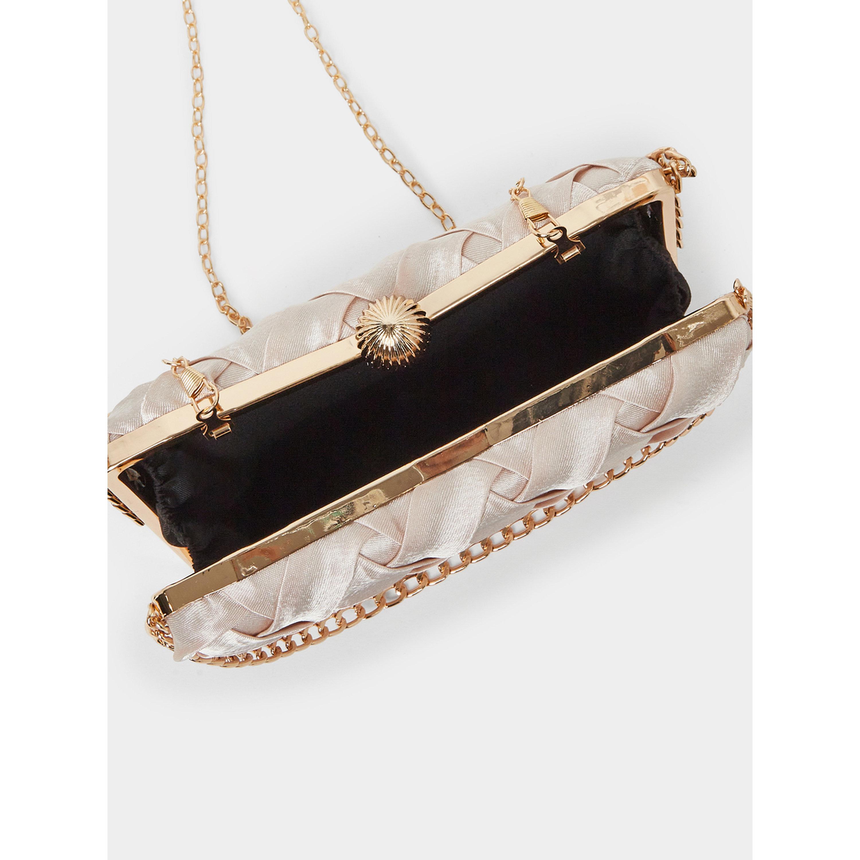 شنطة كلاتش ساتان بتفاصيل متقاطعة وسلسلة-women-bagsandwallets-handbags-image-4