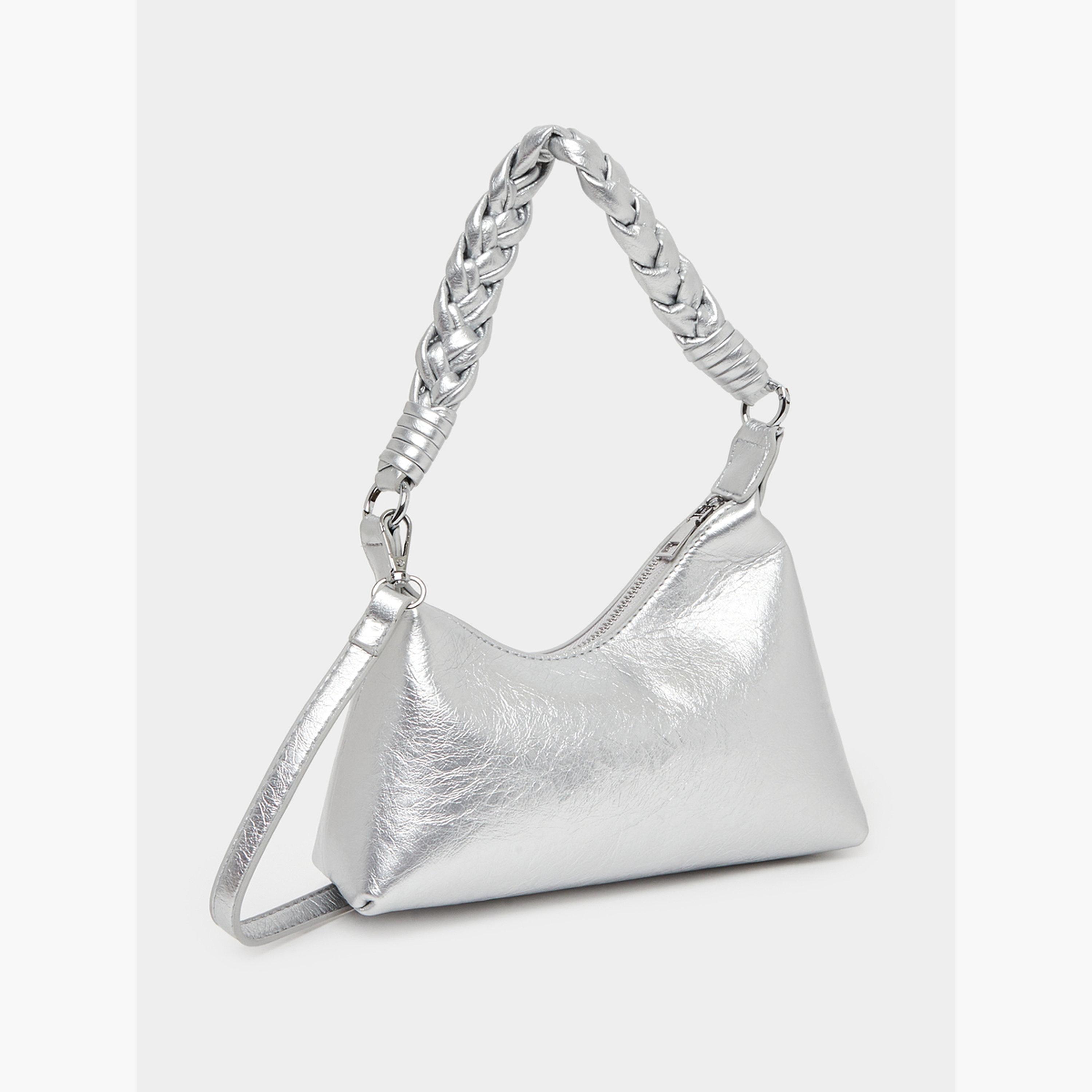 Styli Silver Braided Strap Shoulder Bag-women-bagsandwallets-handbags-image-1