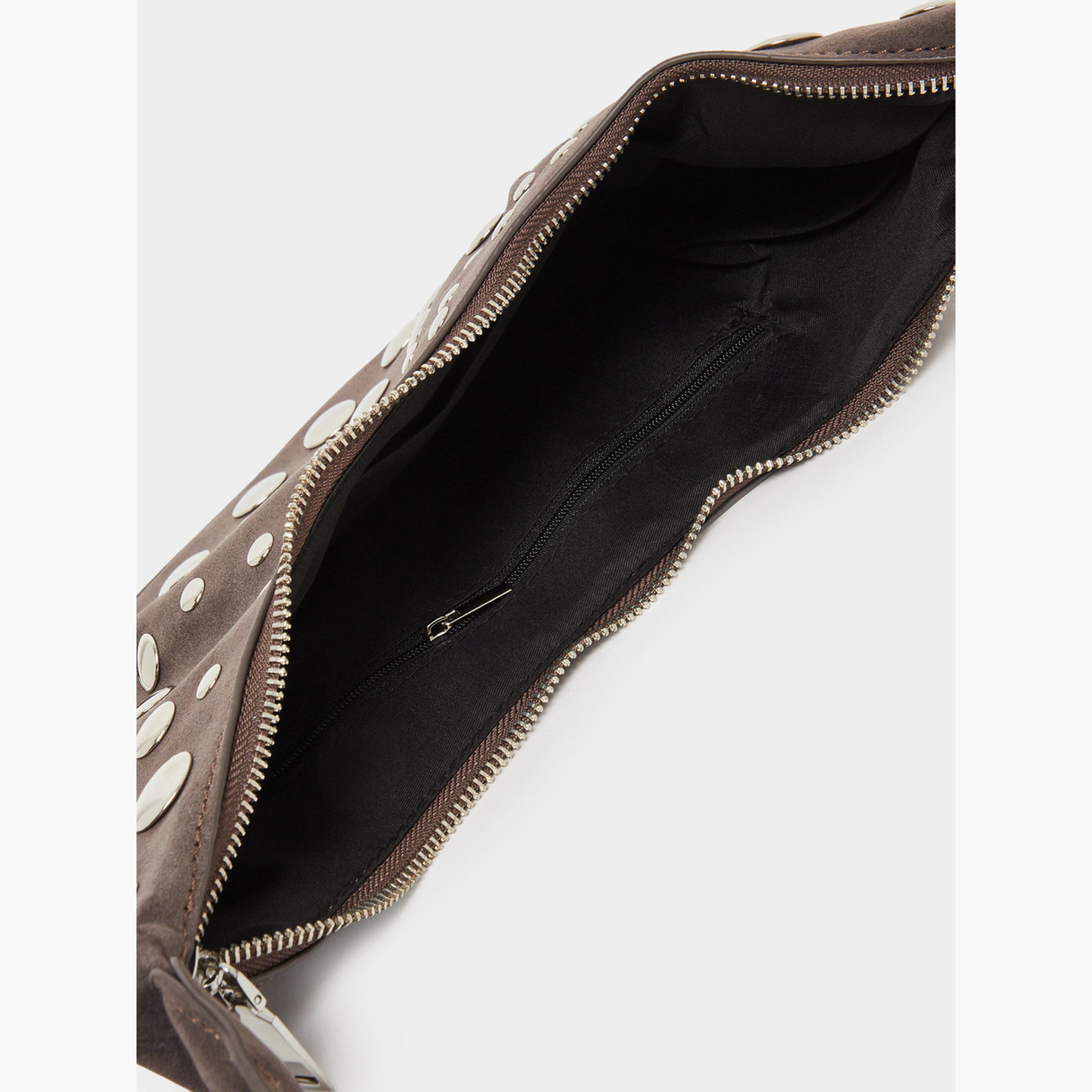 Styli Grey Suede Stud Shoulder Bag-women-bagsandwallets-handbags-image-4