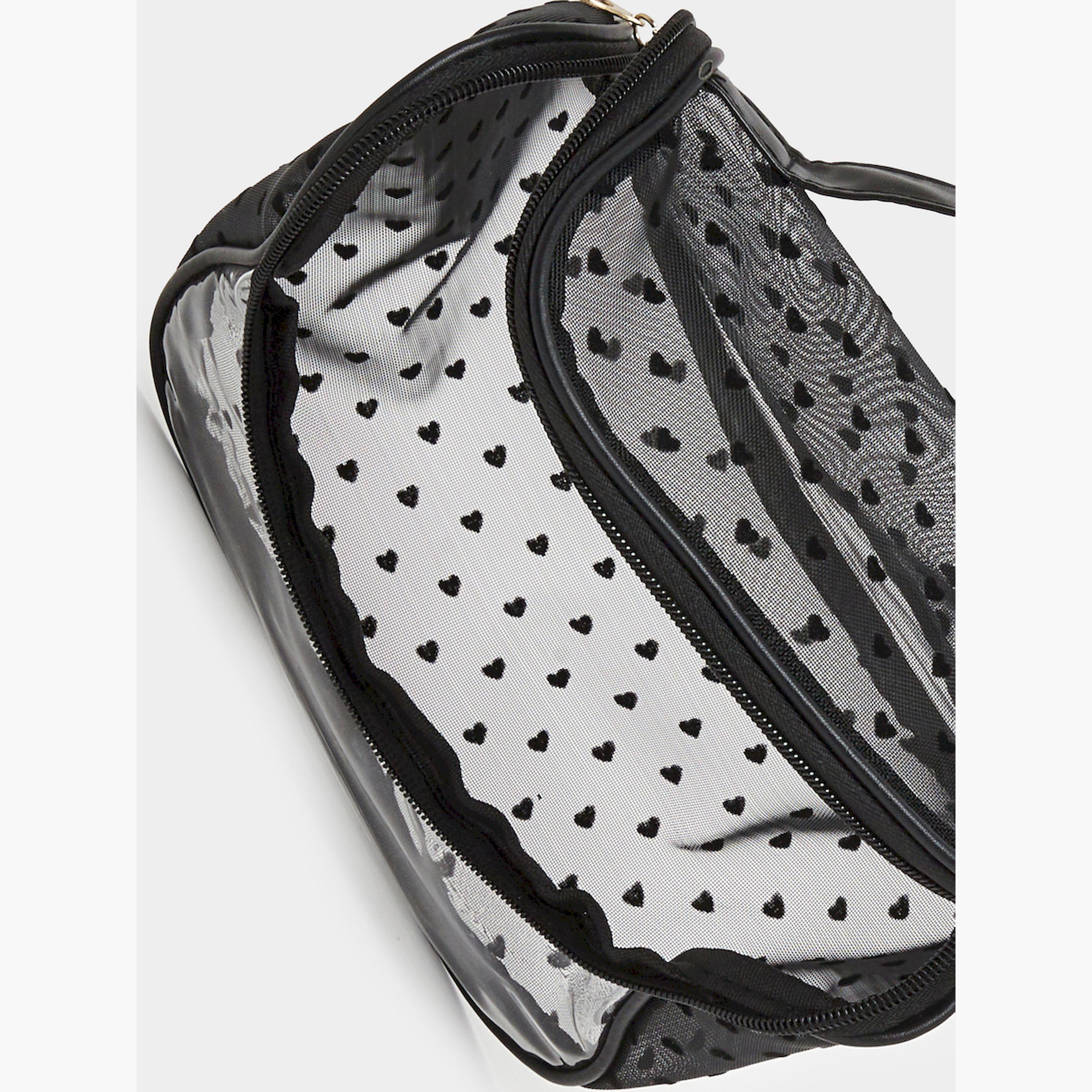 Styli Black Heart Print Transparent Washbag-women-bagsandwallets-handbags-image-4