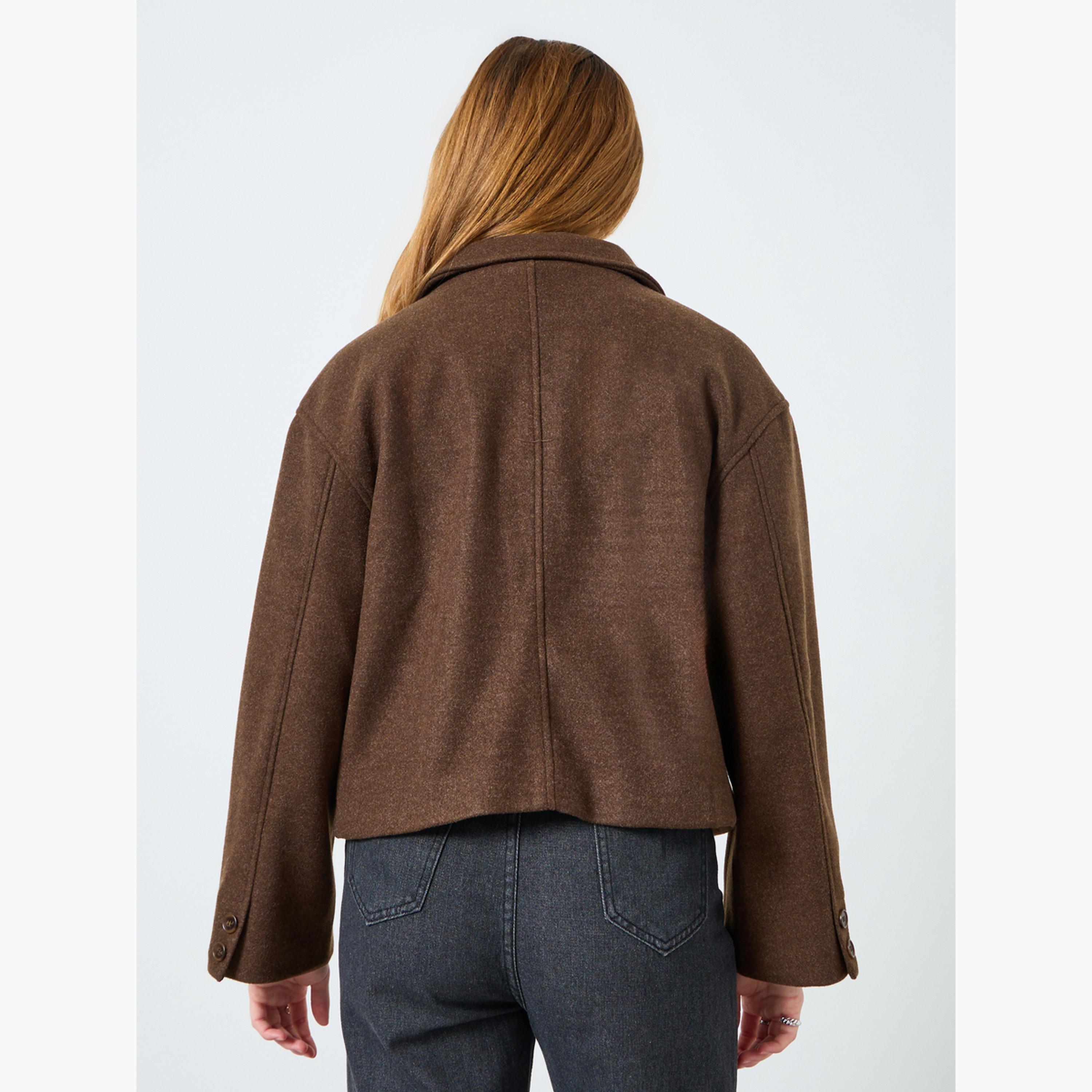 Take Two Women Brown Solid Button Up Coat-women-clothing-coatsandjackets-coats-image-5