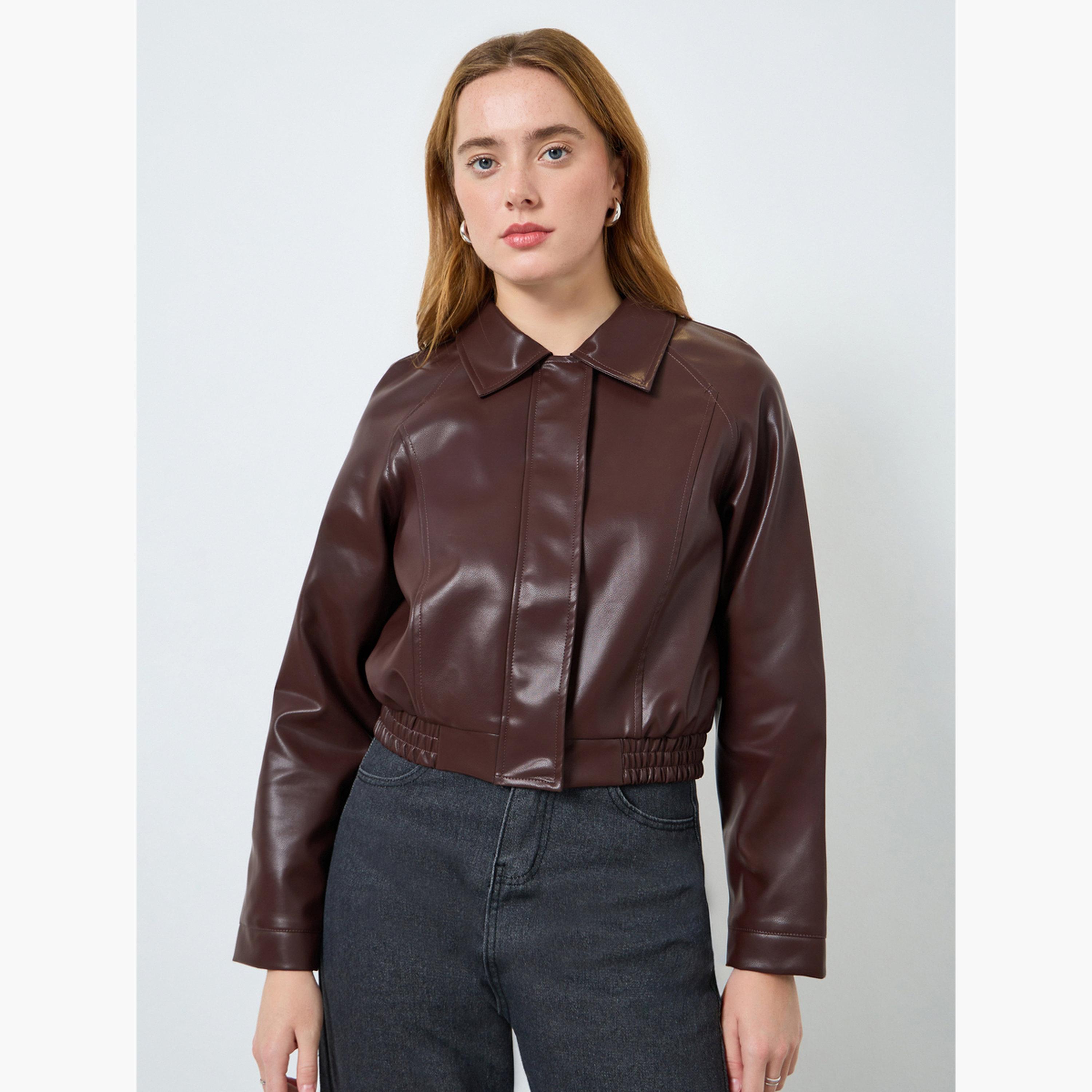 جاكيت قصير من الجلد الصناعي-women-winterwear-coatsandjackets-jackets-image-1
