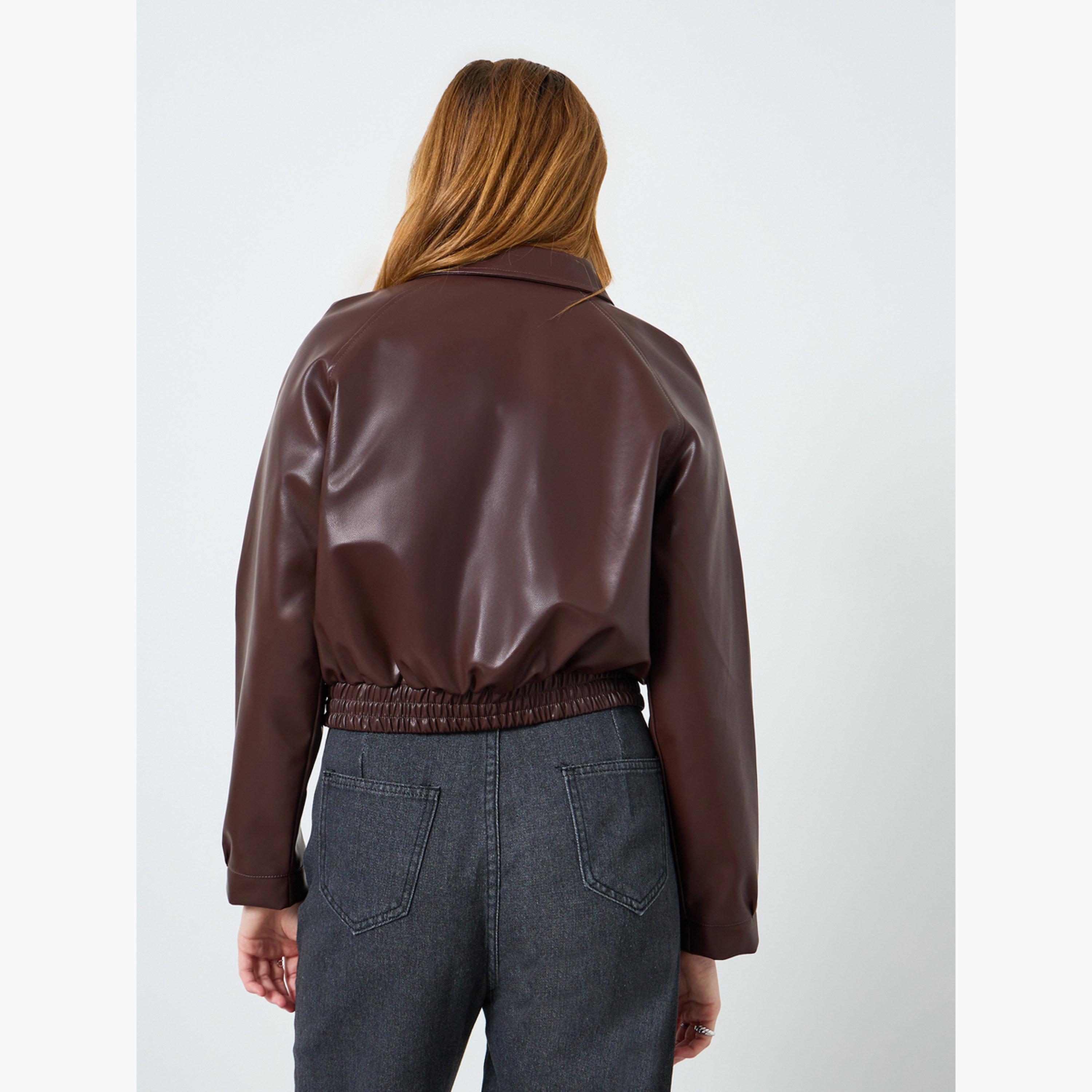 جاكيت قصير من الجلد الصناعي-women-winterwear-coatsandjackets-jackets-image-5