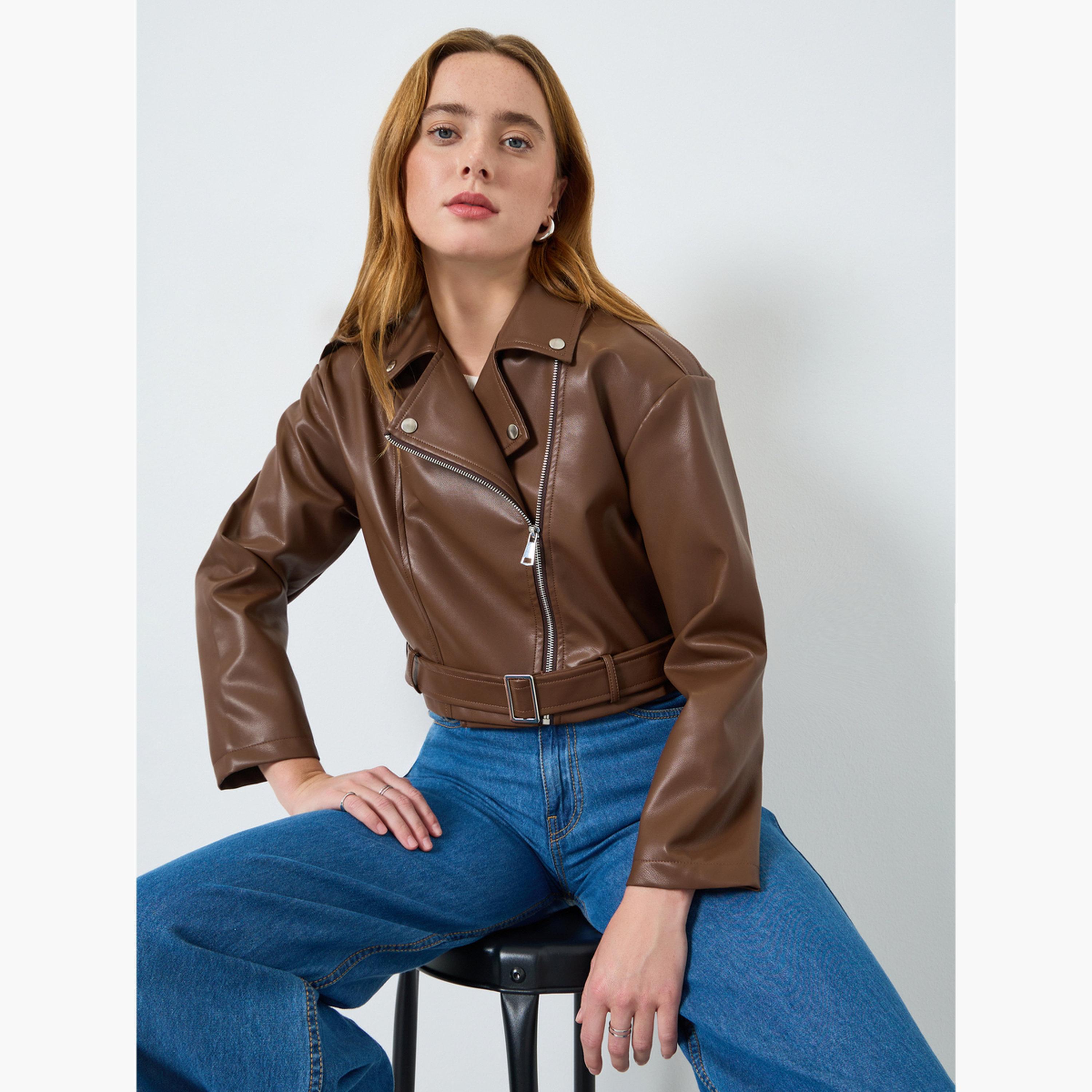 جاكيت بايكر من الجلد الصناعي-women-winterwear-coatsandjackets-jackets-image-3