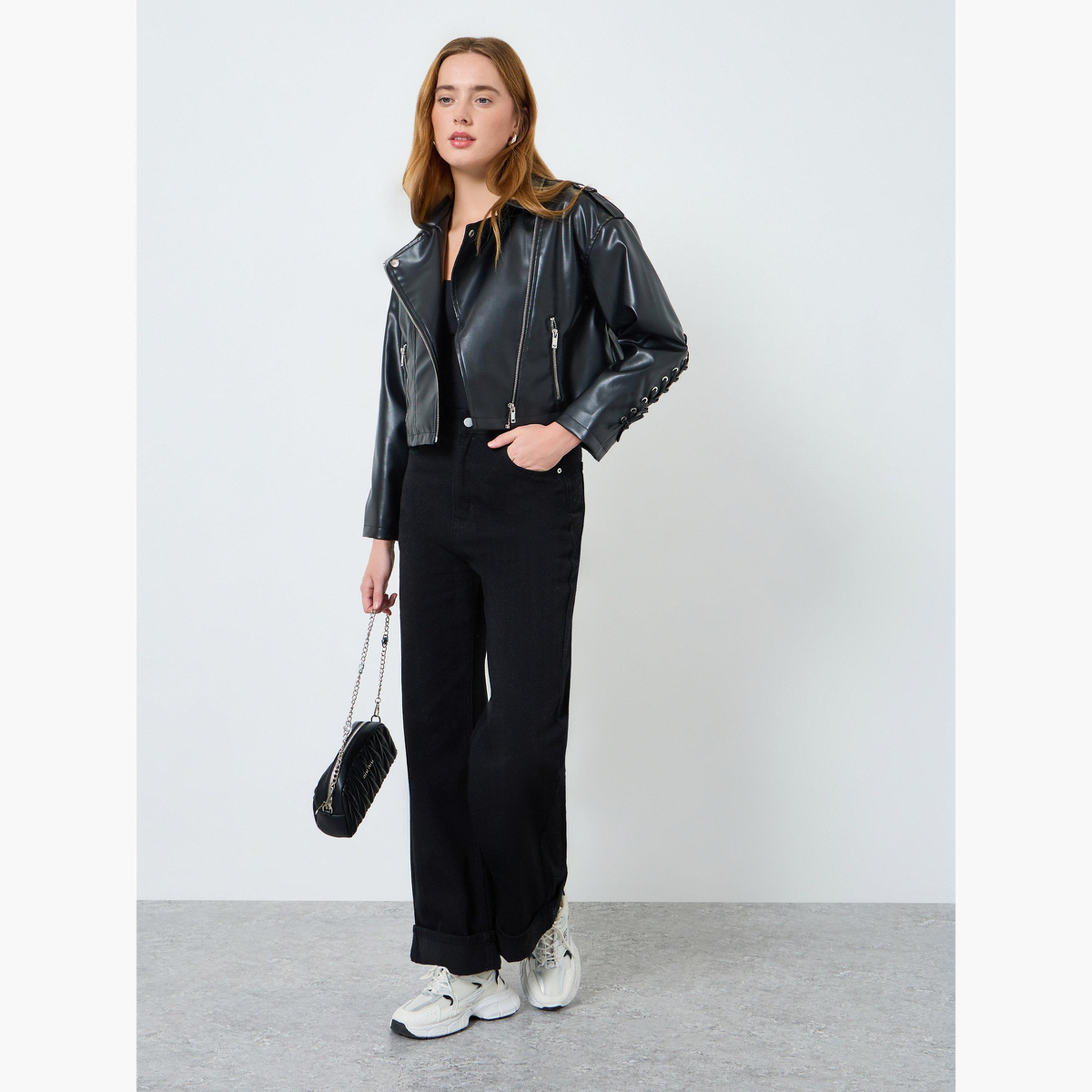 جاكيت برباط من الجلد الصناعي-women-winterwear-coatsandjackets-jackets-image-3