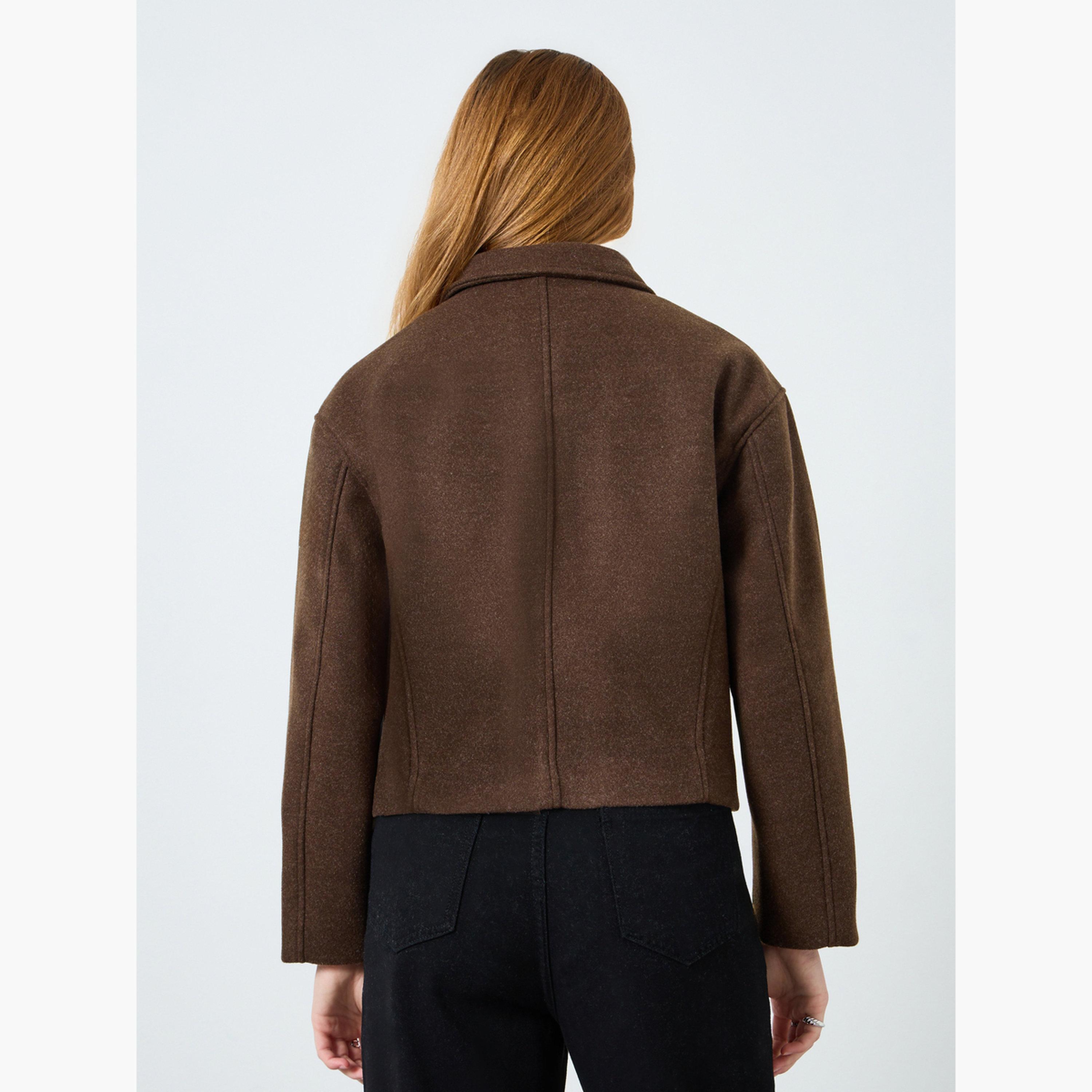 Take Two Women Brown Zip-Up Wool Jacket-women-winterwear-coatsandjackets-jackets-image-5