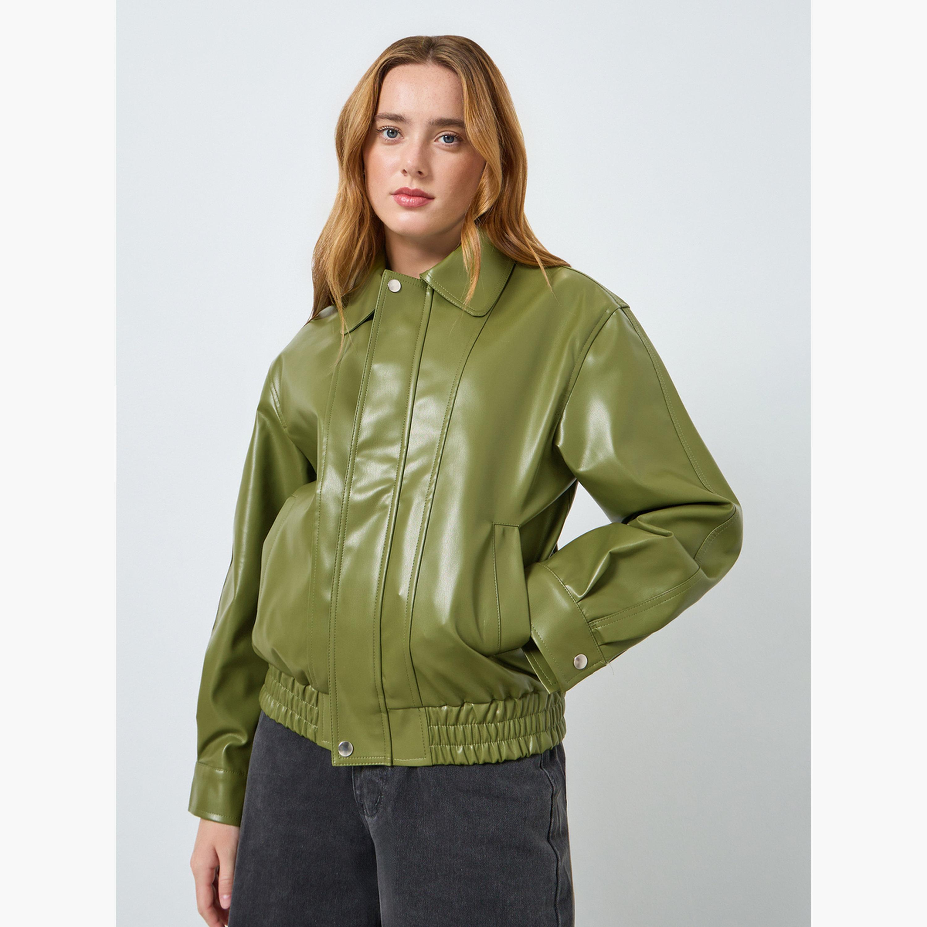 جاكيت بسحاب من الجلد الصناعي-women-winterwear-coatsandjackets-jackets-image-1