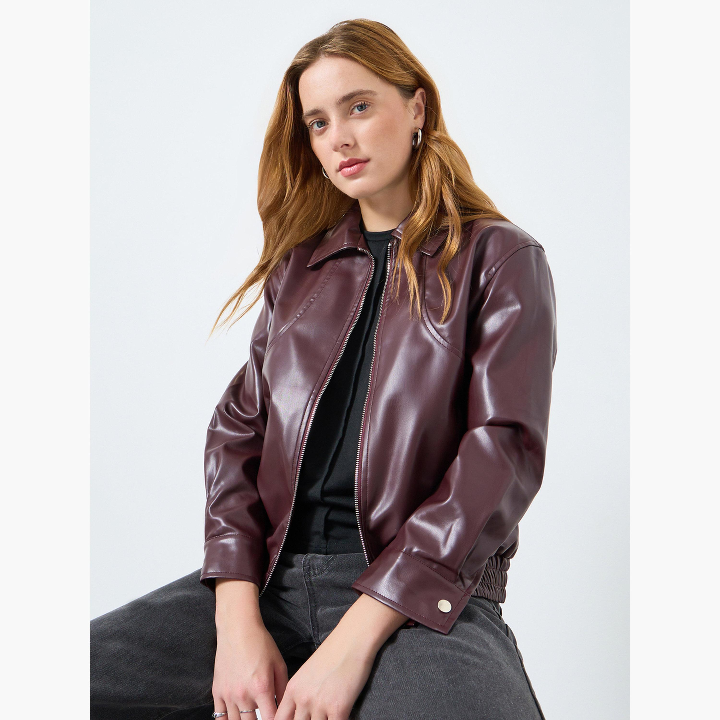 جاكيت بسحاب من الجلد الصناعي-women-winterwear-coatsandjackets-jackets-image-3