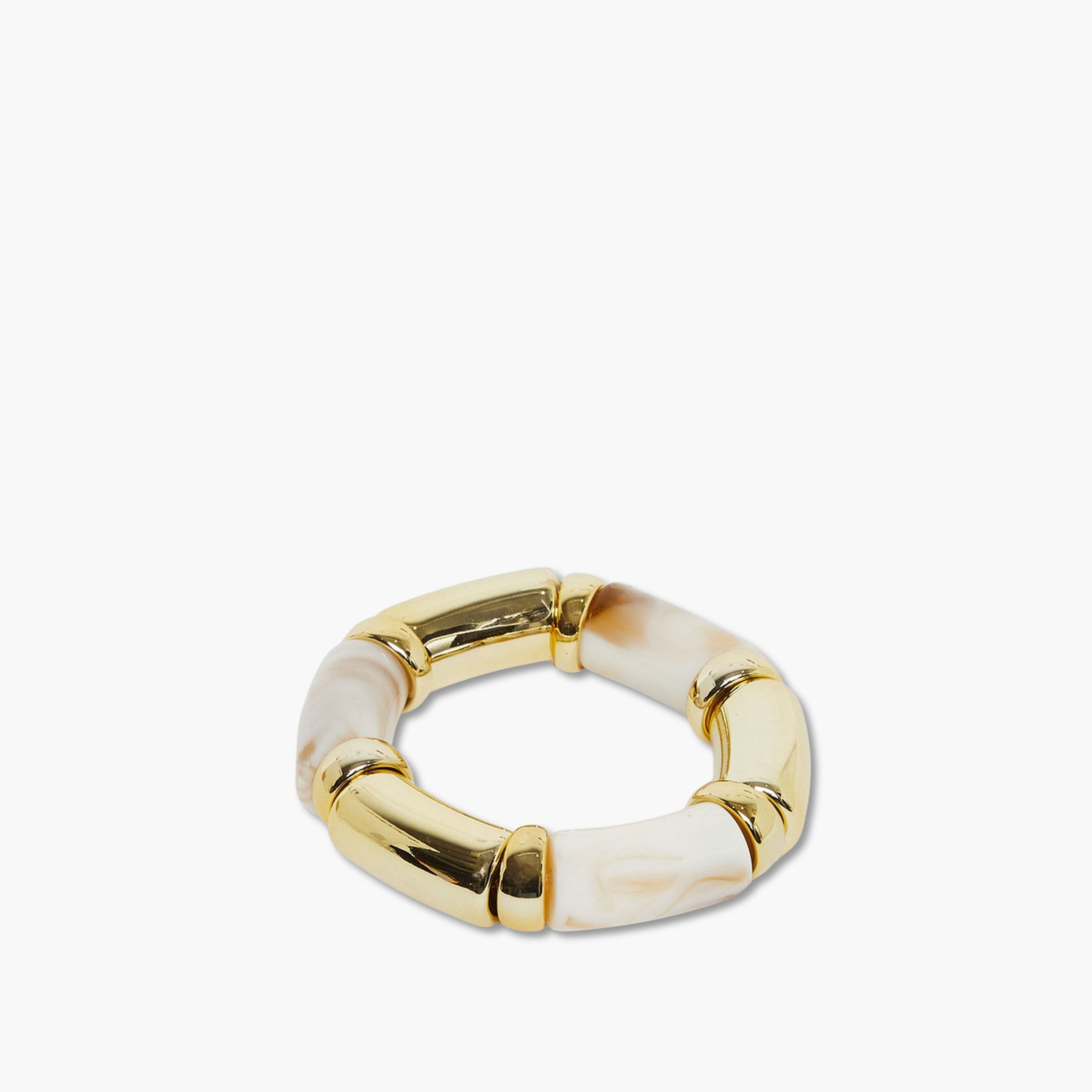 Styli Gold Tone and Marble Effect Stretch Bracelet-women-watchesandjewellery-jewellery-banglesandbracelets-image-2