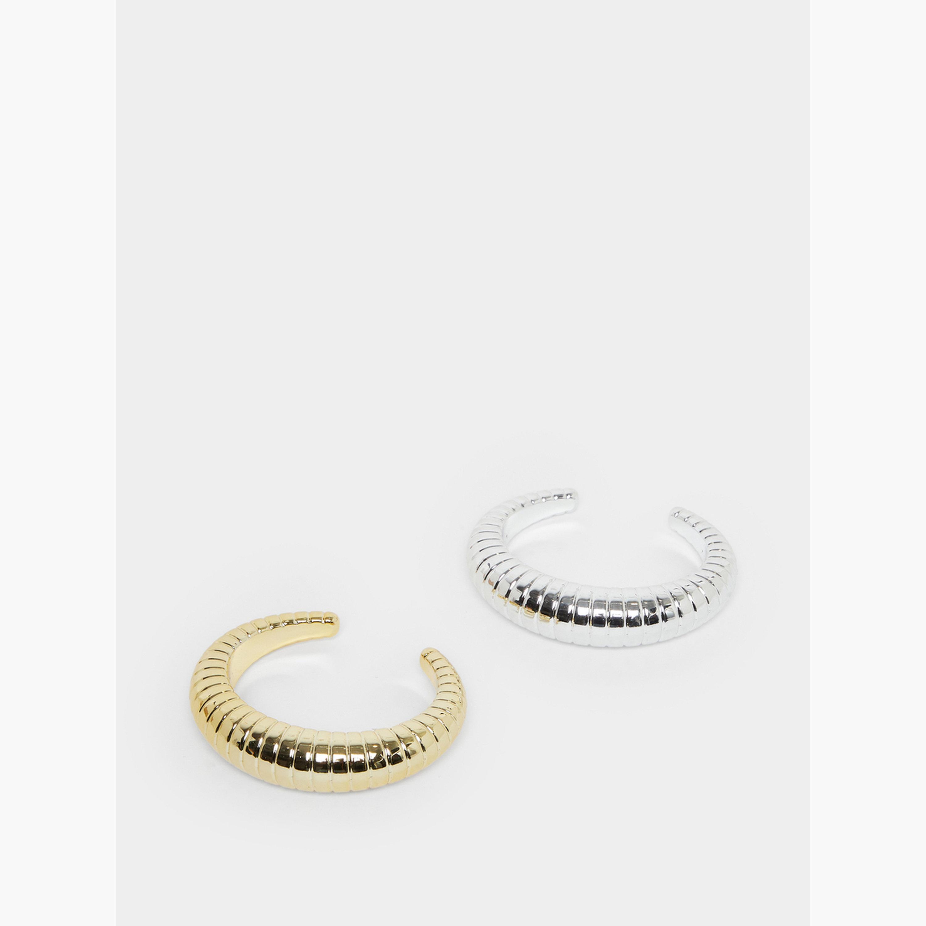 Styli Pack of 2 - Ribbed Cuff Bracelet-women-watchesandjewellery-jewellery-banglesandbracelets-image-1