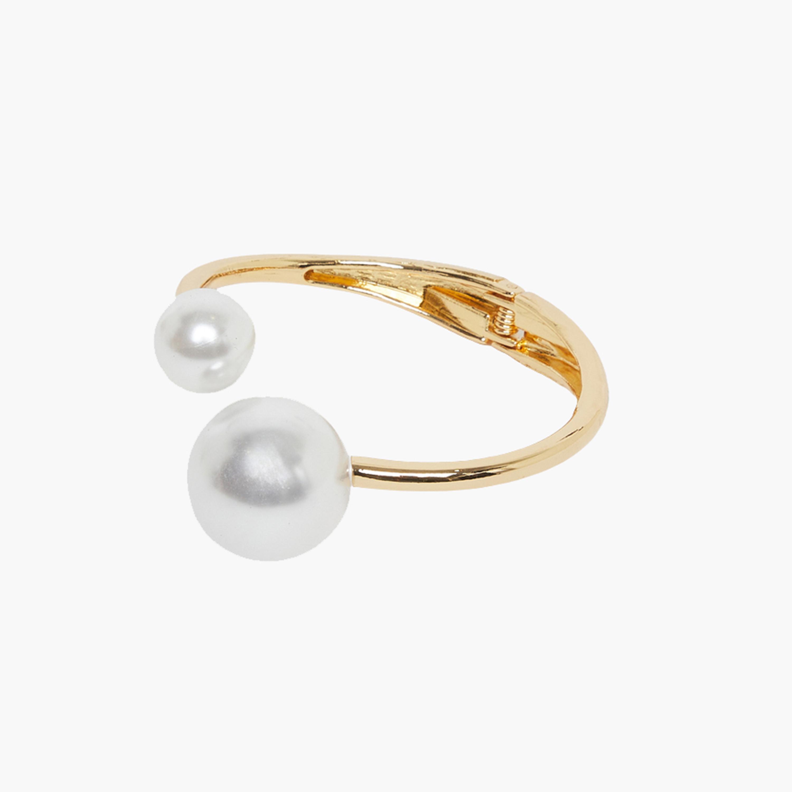 Styli Faux Pearl Accent Cuff Bracelet-women-watchesandjewellery-jewellery-banglesandbracelets-image-1