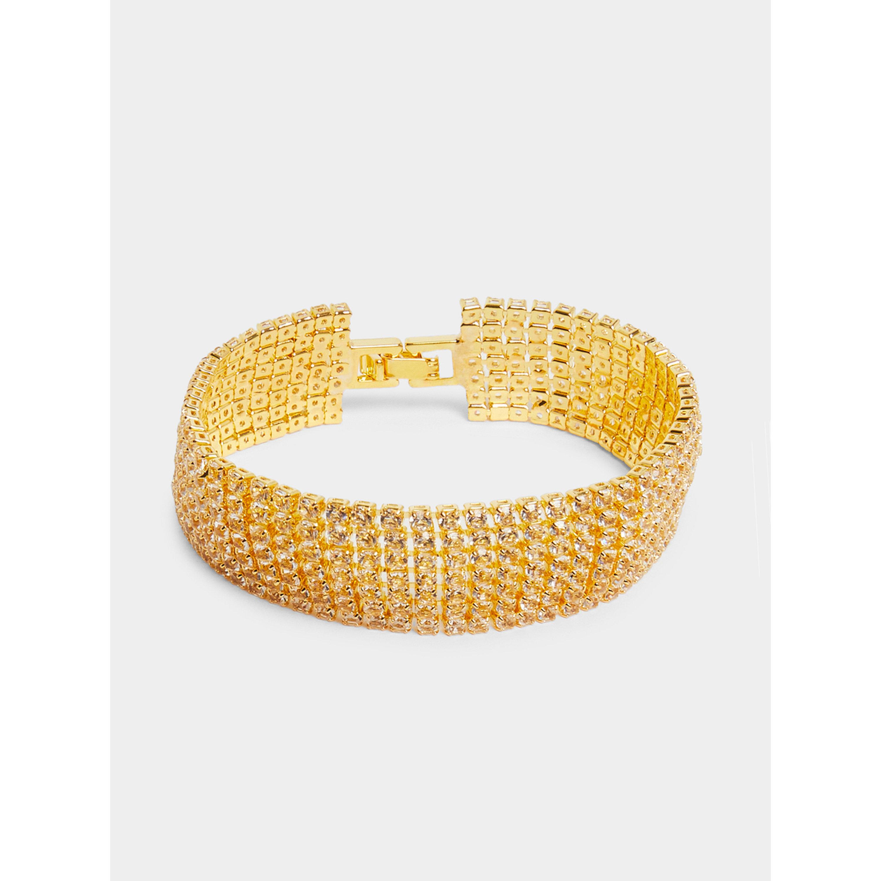 Styli Gold Rhinestone Bangle Bracelet-women-watchesandjewellery-jewellery-banglesandbracelets-image-1