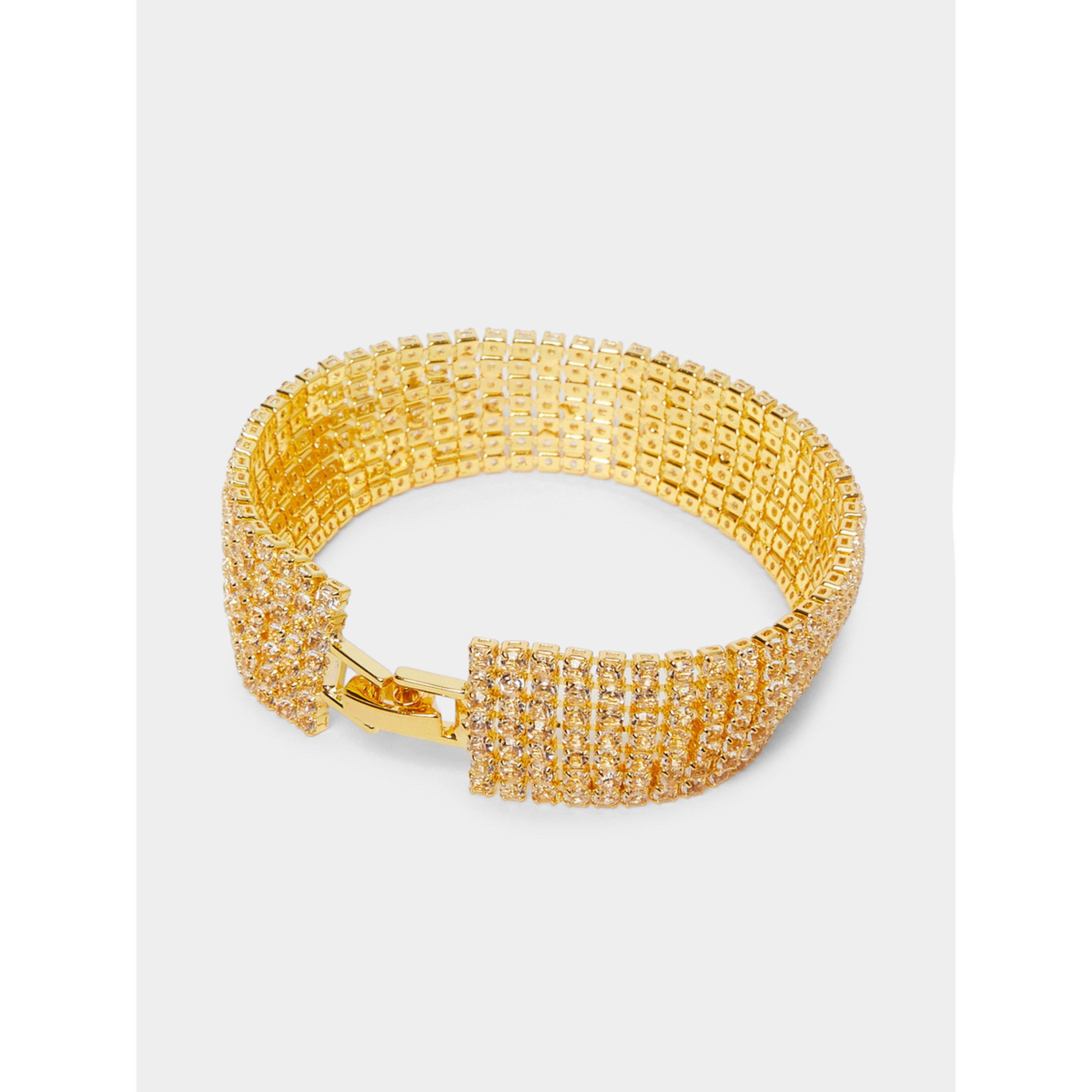 Styli Gold Rhinestone Bangle Bracelet-women-watchesandjewellery-jewellery-banglesandbracelets-image-2