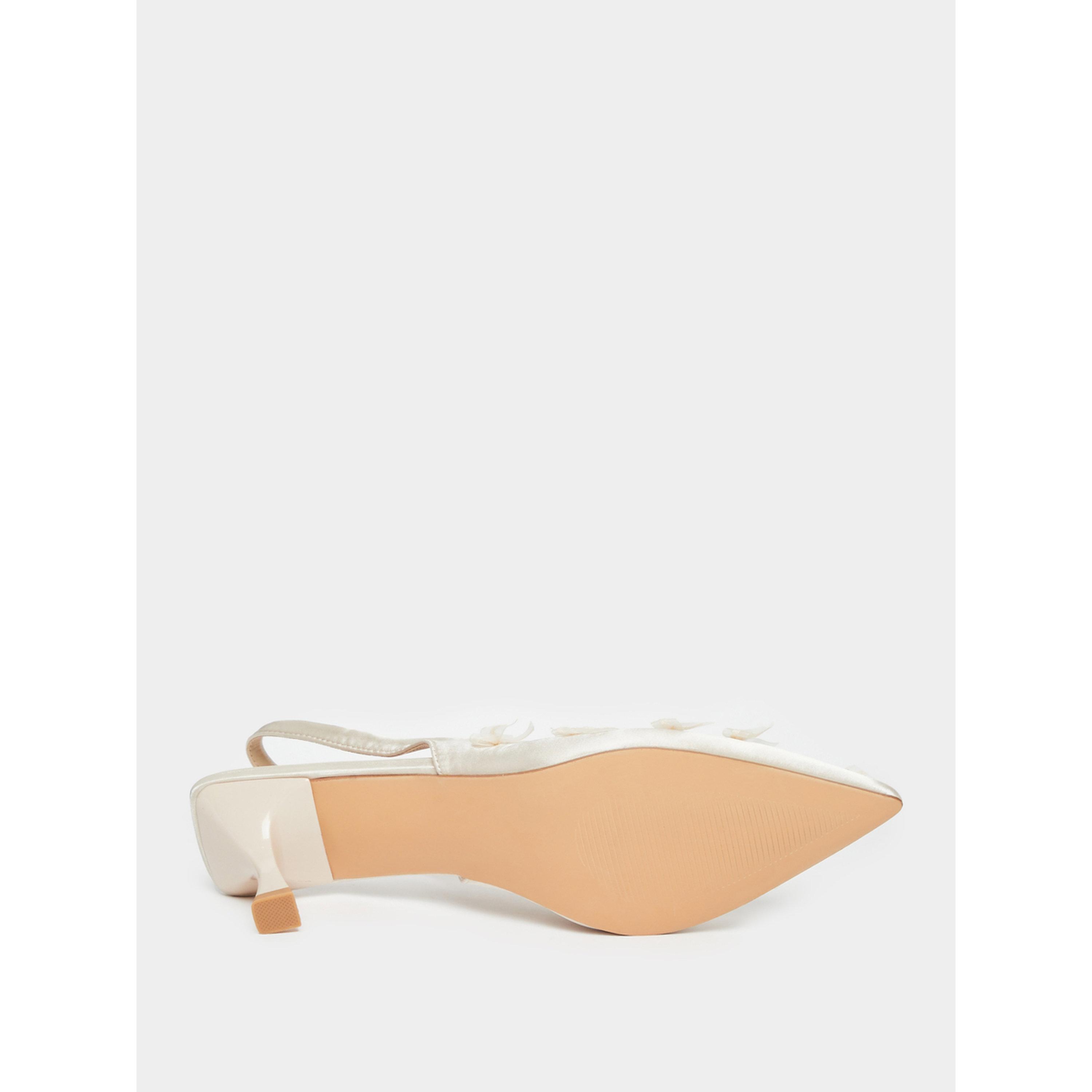 Styli Beige Floral Slingback Shoes-women-shoes-heels-image-6