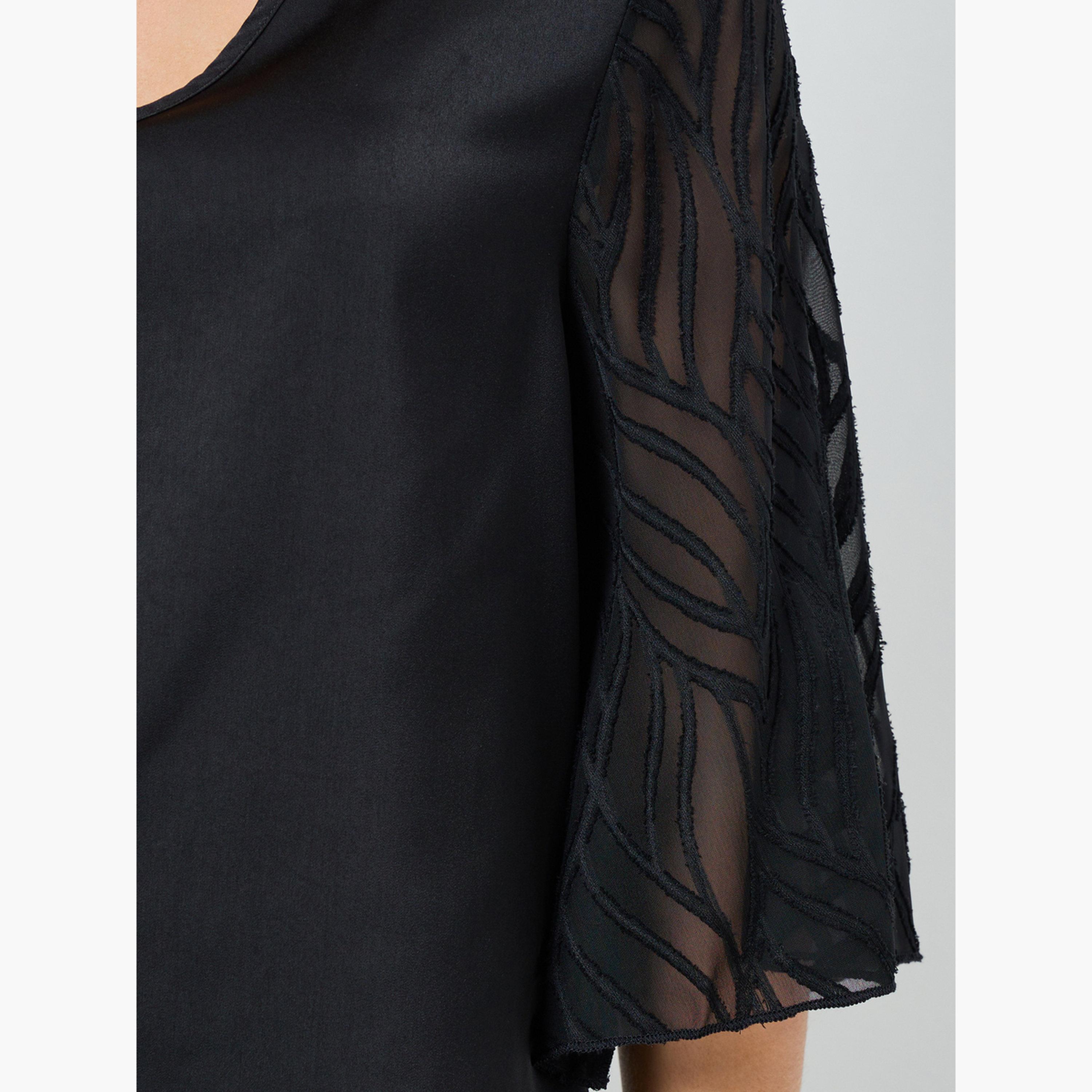 Take Two Women Black Butterfly Sleeve Textured Top-women-clothing-shirtsandblouses-blouses-image-4