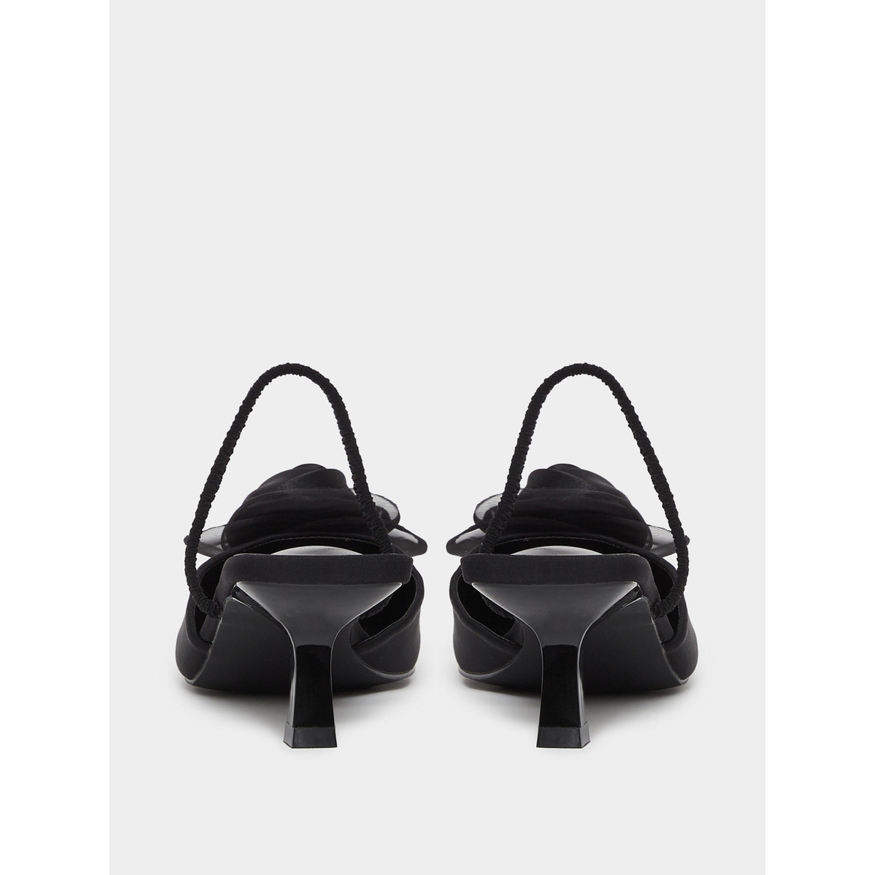 Styli Black Satin Shoes with Floral Detail-women-shoes-heels-image-5