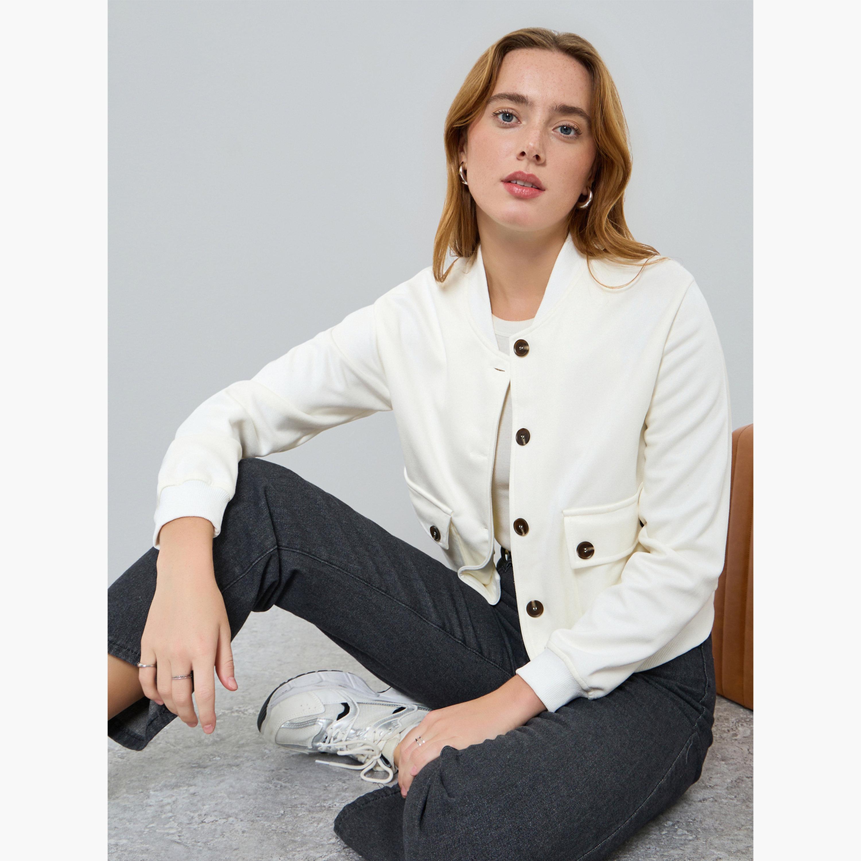 Take Two Women Solid Button Front Long Sleeve Jacket-women-winterwear-coatsandjackets-jackets-image-3