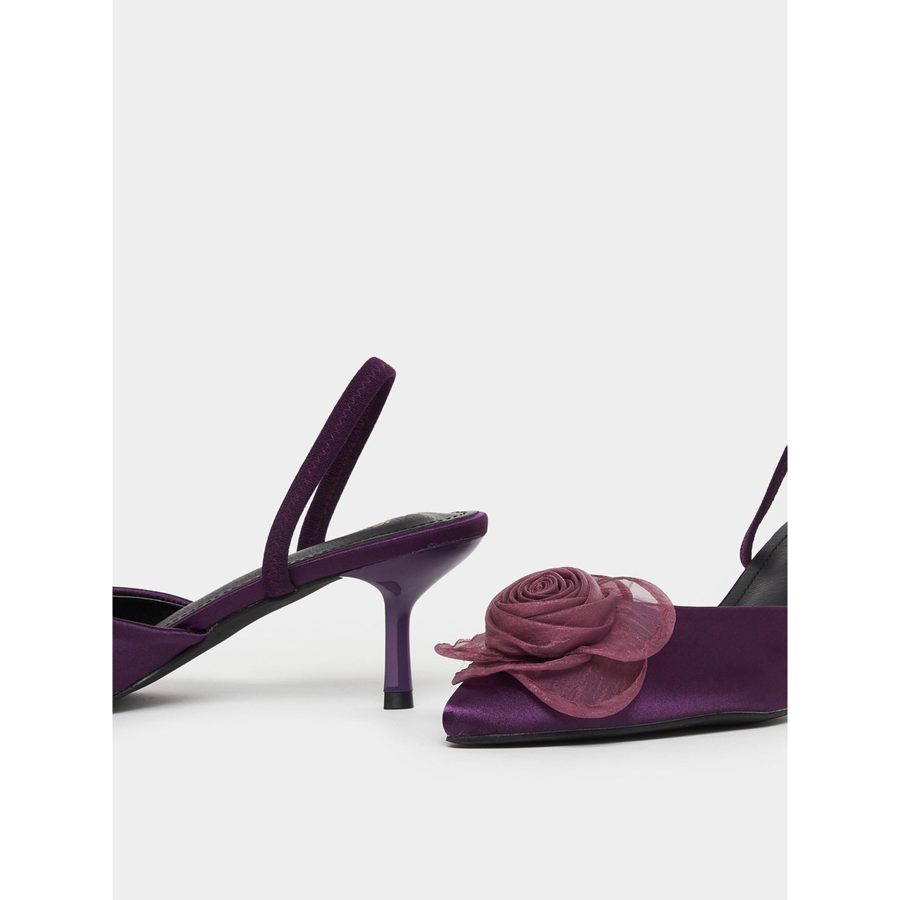 حذاء ساتان بحزام خلفي وتفاصيل زهور-women-shoes-heels-image-4