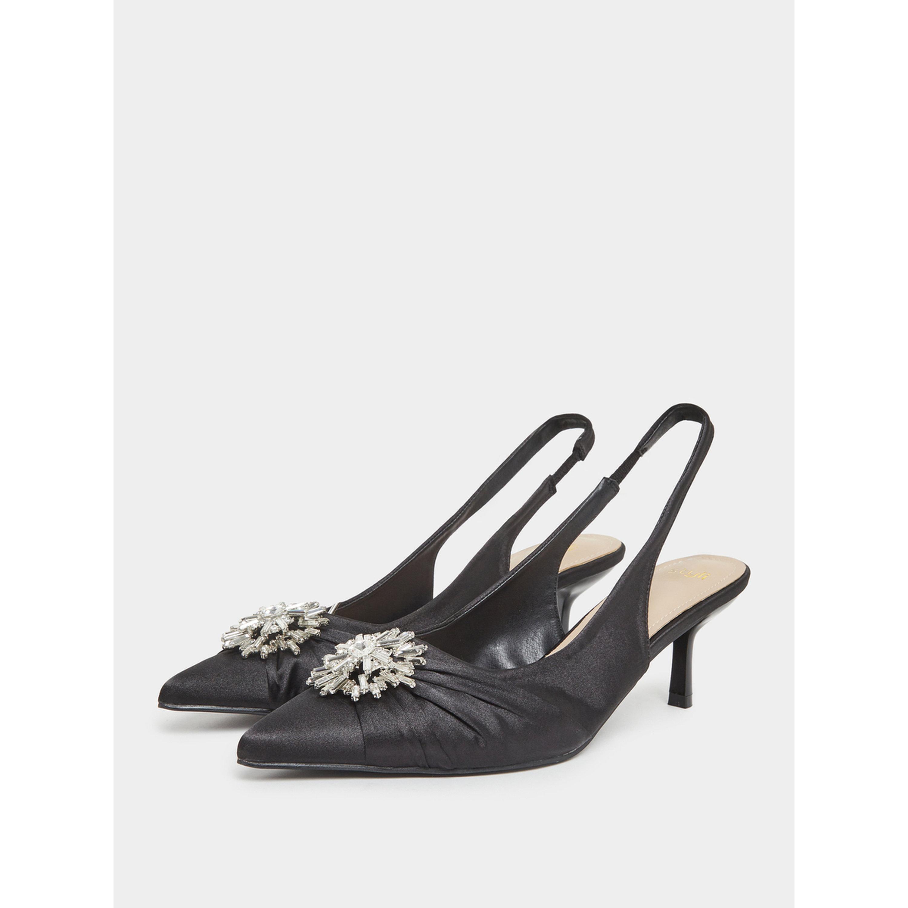 حذاء كعب منخفض بحزام خلفي ومزينة-women-shoes-heels-image-1