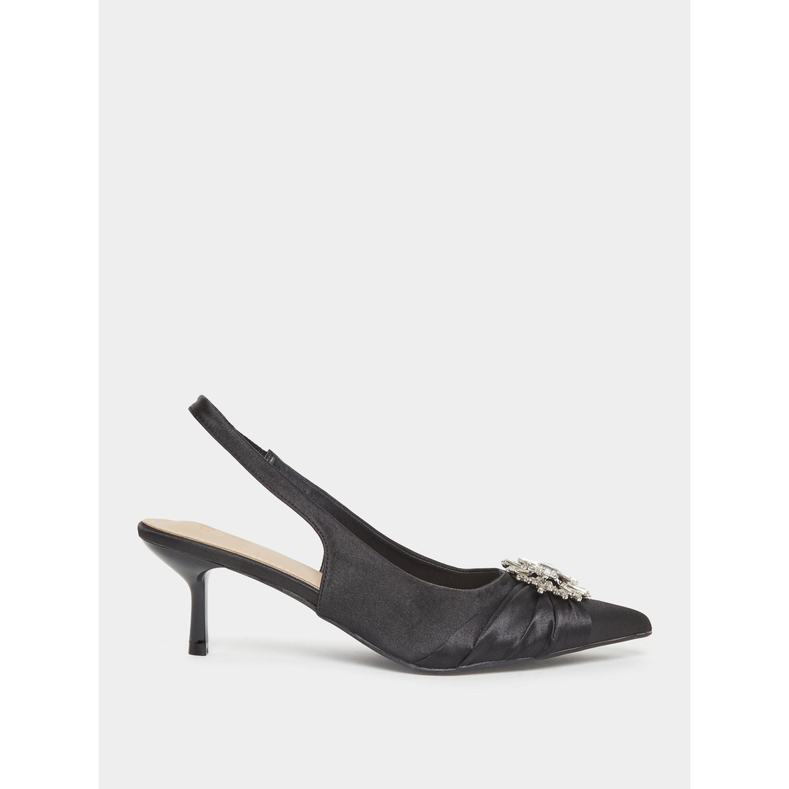 حذاء كعب منخفض بحزام خلفي ومزينة-women-shoes-heels-image-2