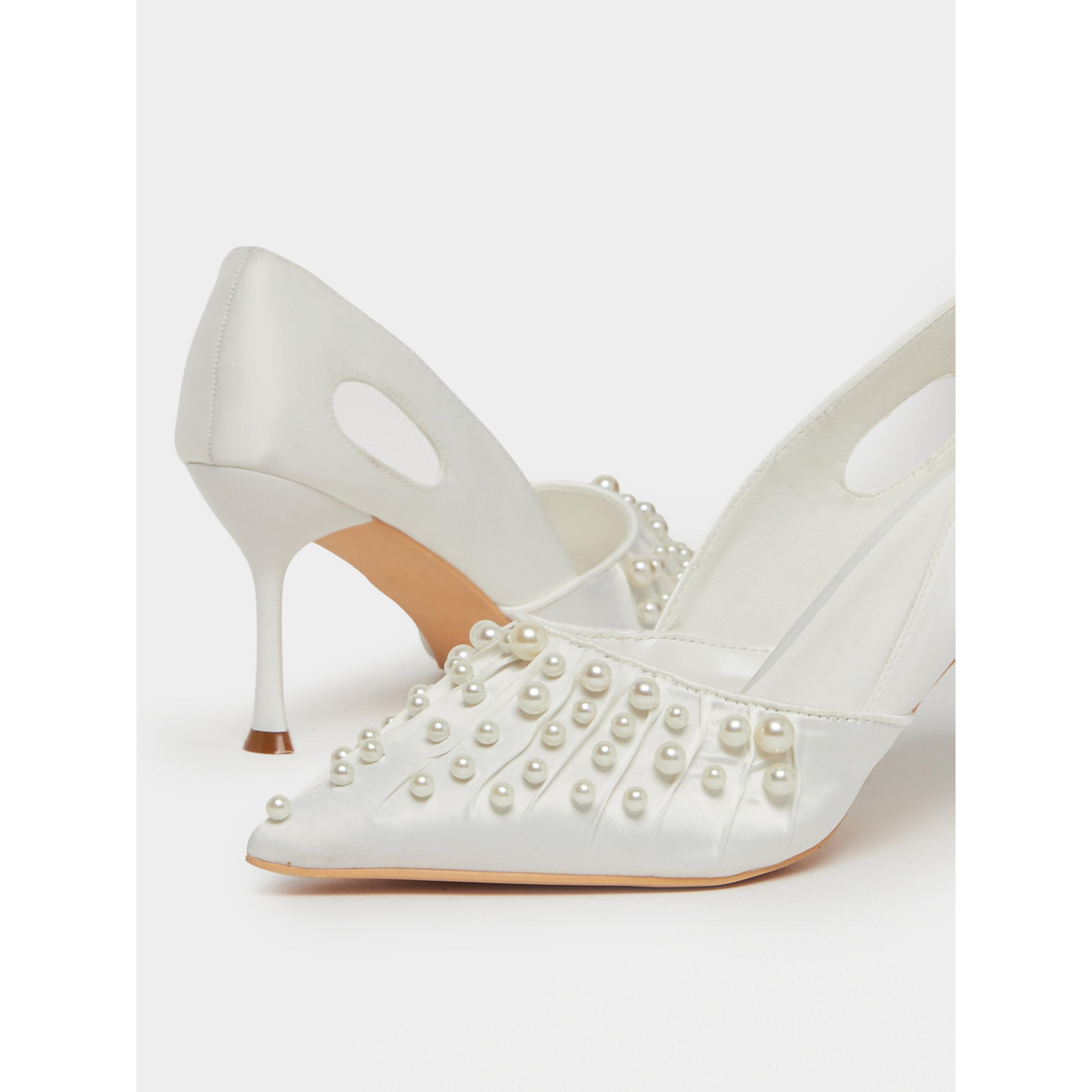 Styli Women White Pearl Embellished Formal Shoes-women-shoes-heels-image-3