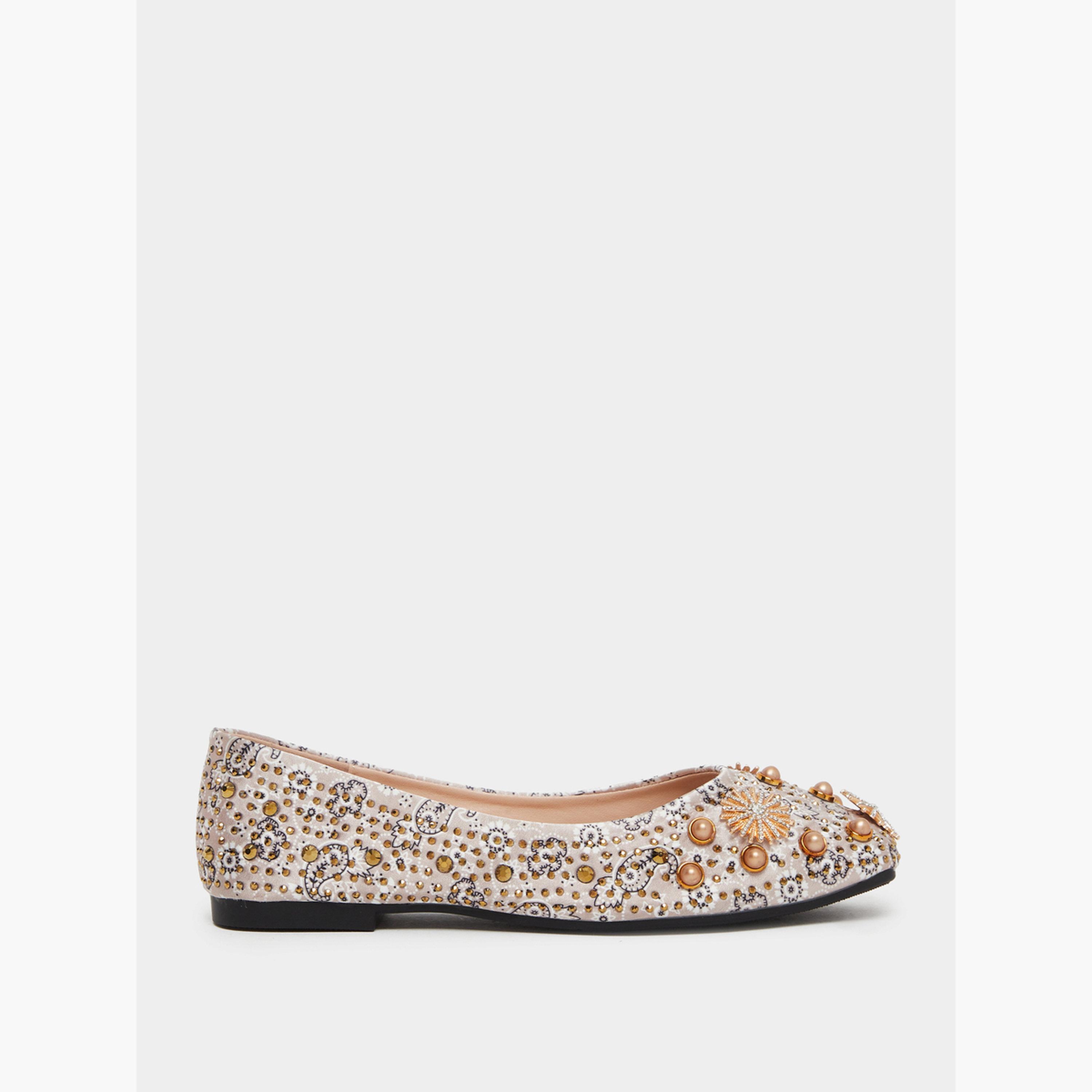 حذاء باليرينا نسائي مزين-women-shoes-flats-ballerinas-image-2