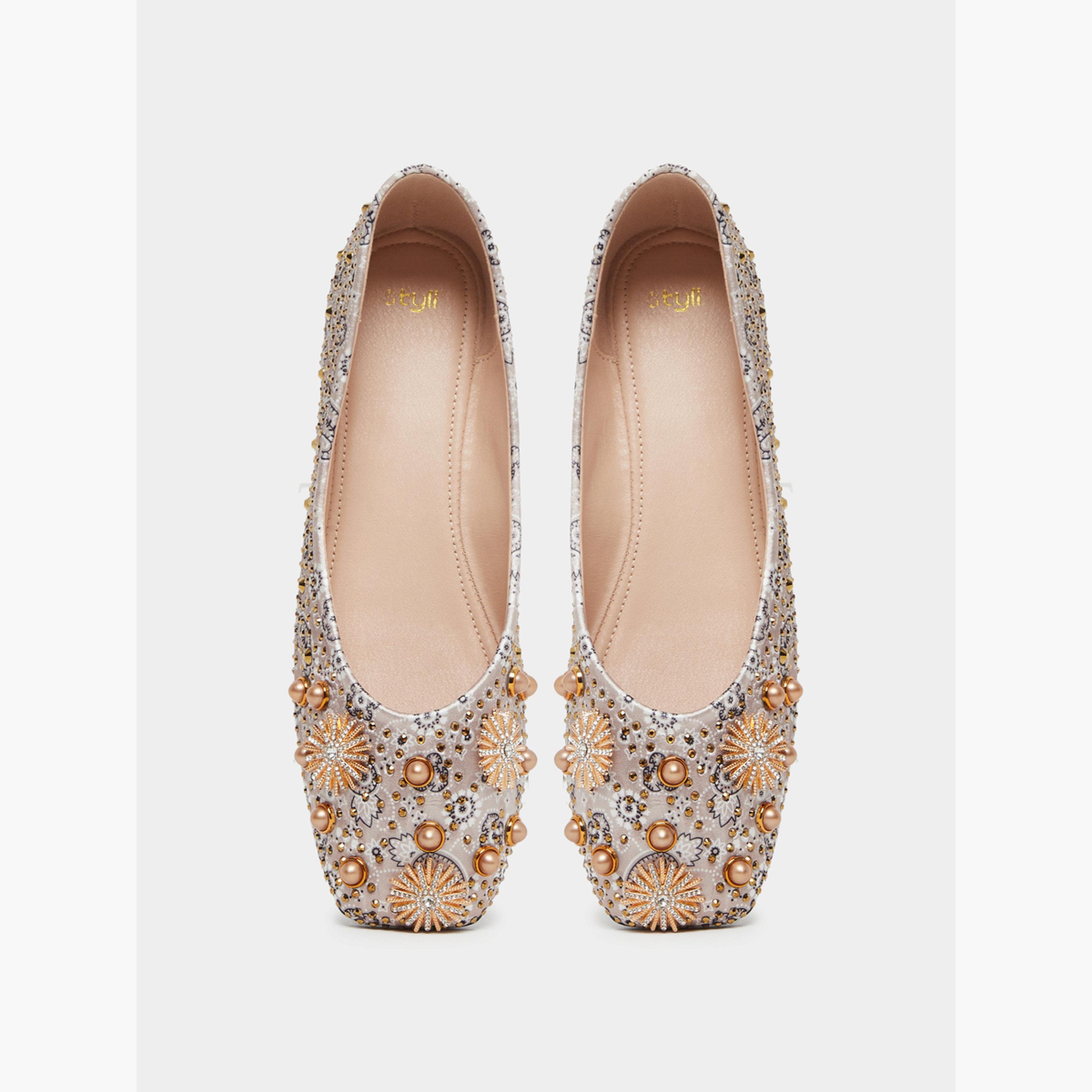 حذاء باليرينا نسائي مزين-women-shoes-flats-ballerinas-image-5