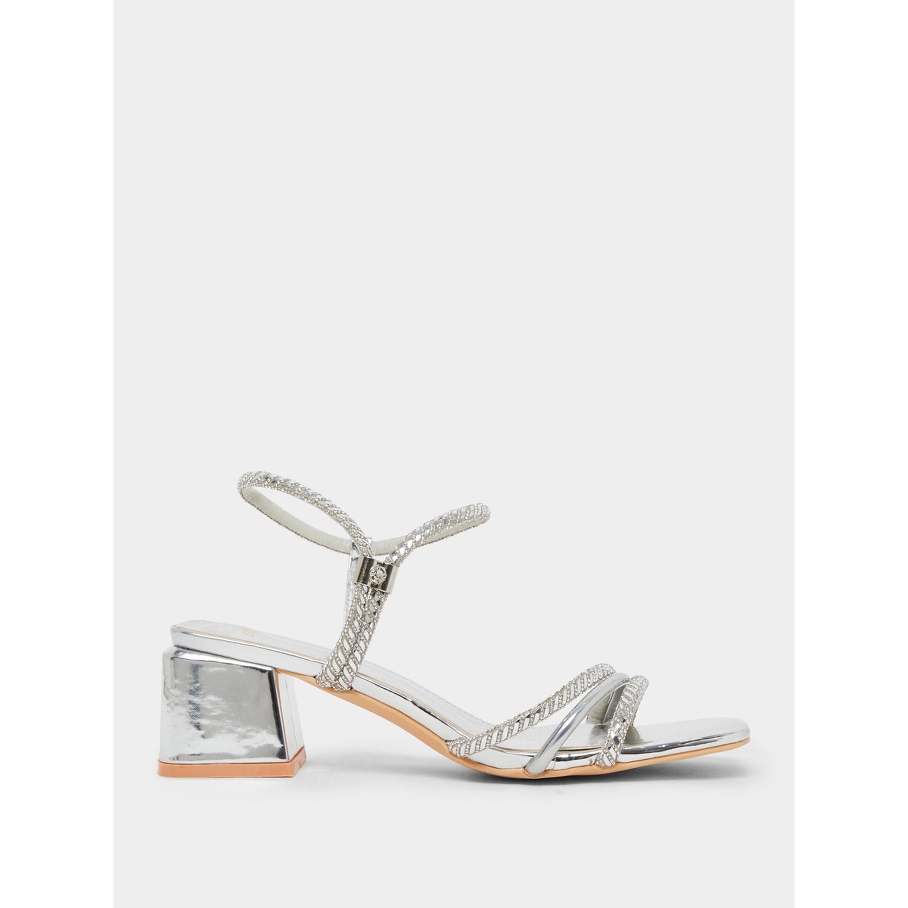 صندل نسائي فضي مزين بكعب سميك-women-shoes-sandals-heeled-image-2