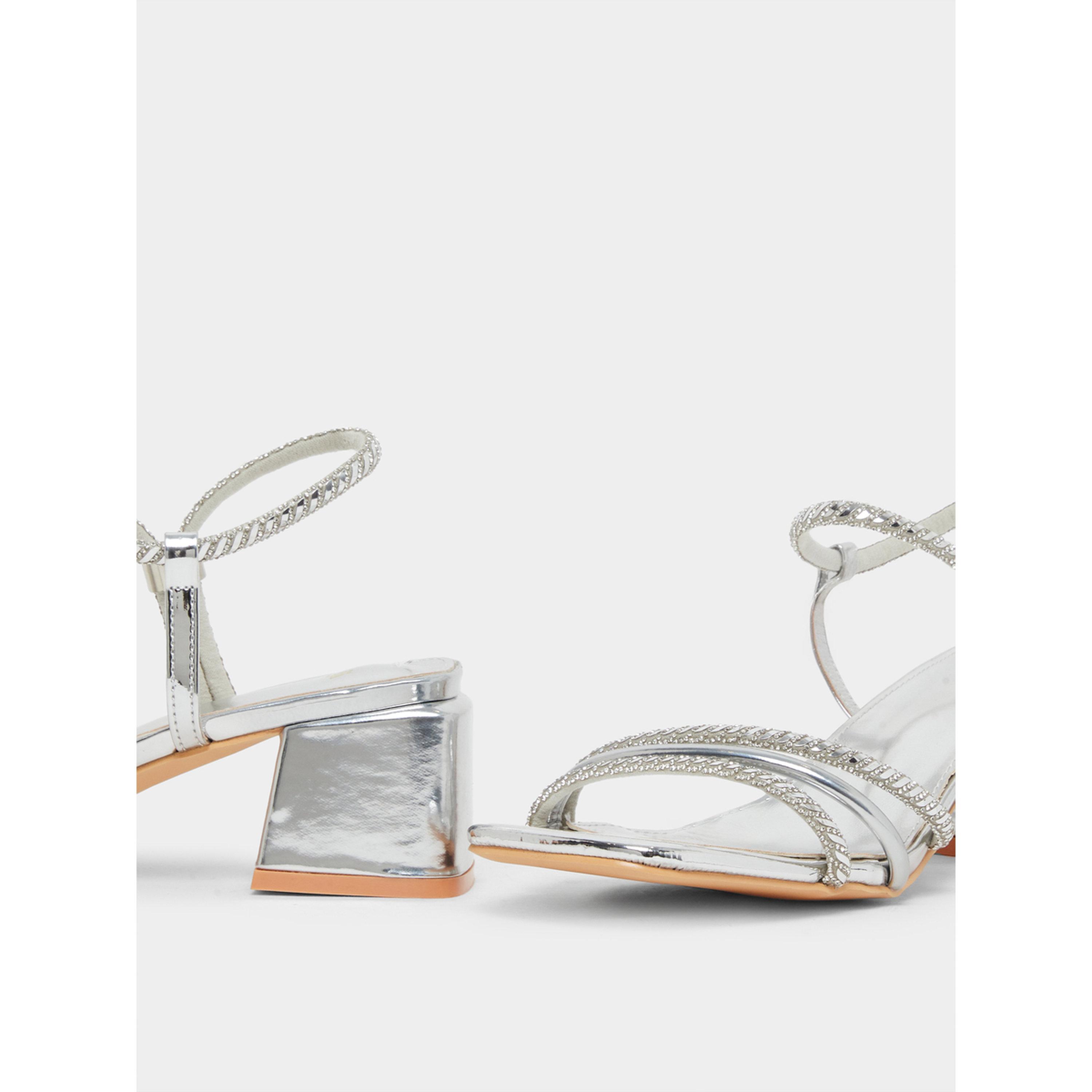 صندل نسائي فضي مزين بكعب سميك-women-shoes-sandals-heeled-image-3