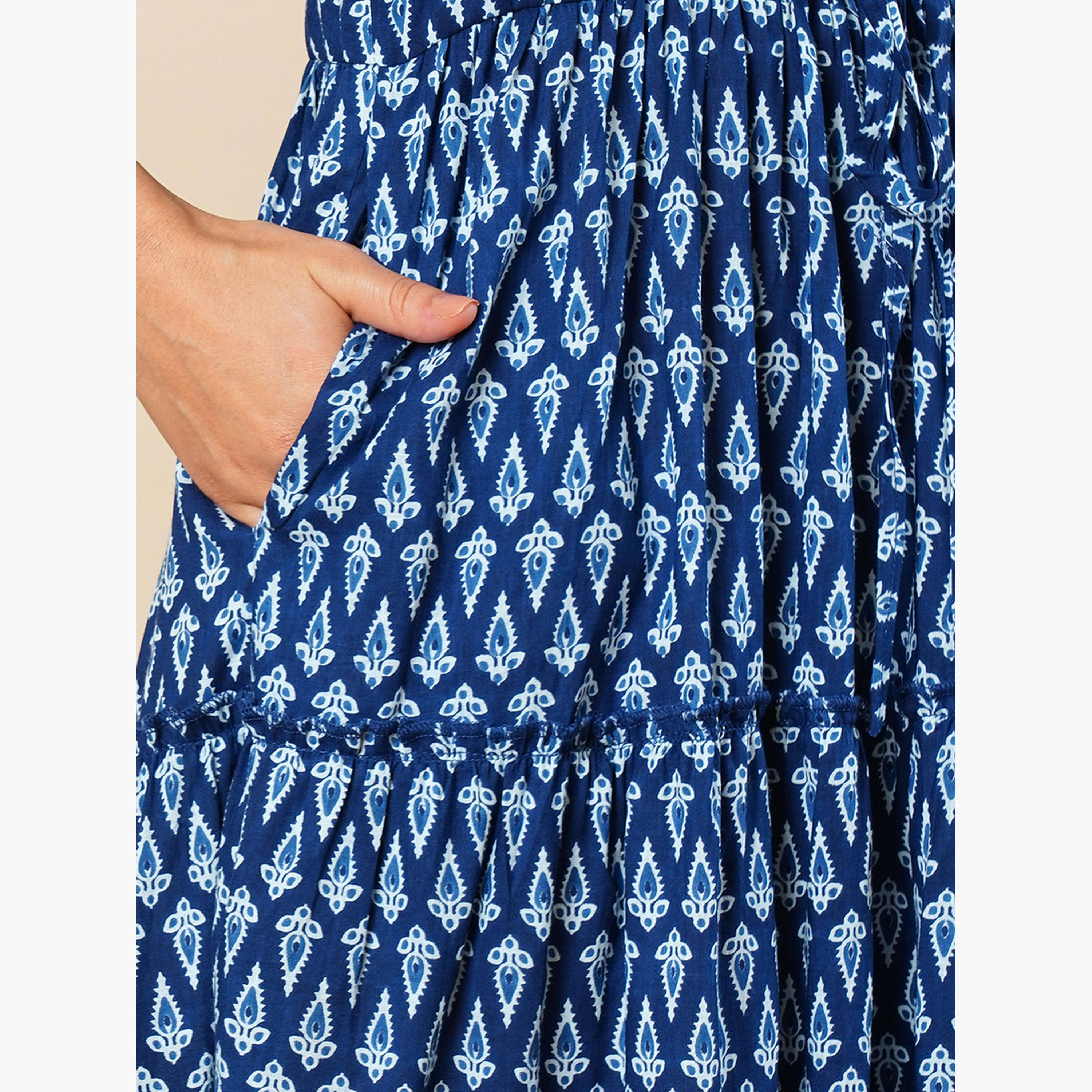 غلوبوص × ستايلي - فستان ماكسي متعدد الطبقات بطبعات عرقية-women-clothing-ethnicwear-dresses-image-5