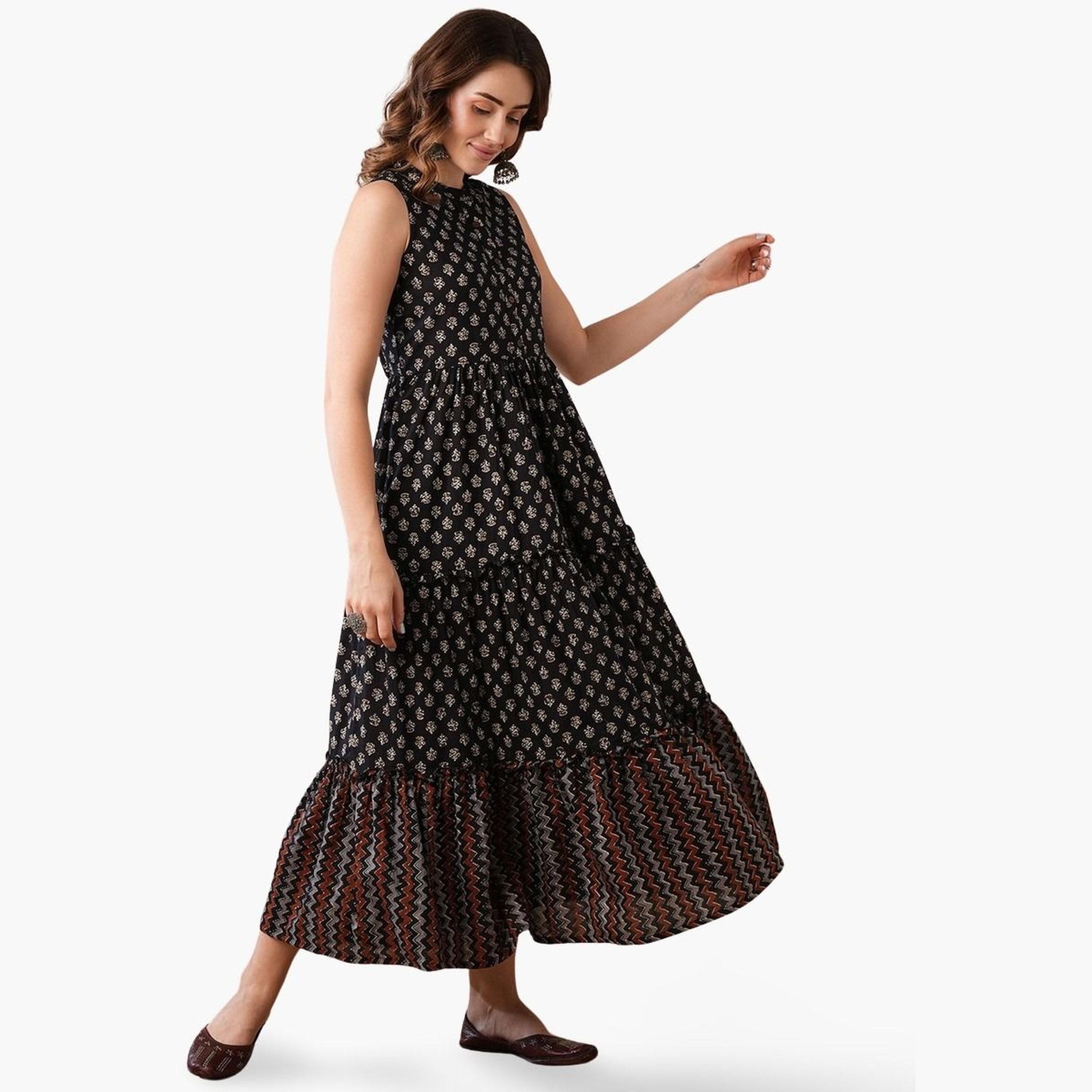 غلوبوص × ستايلي - فستان ماكسي متعدد الطبقات مورّد-women-clothing-ethnicwear-dresses-image-1