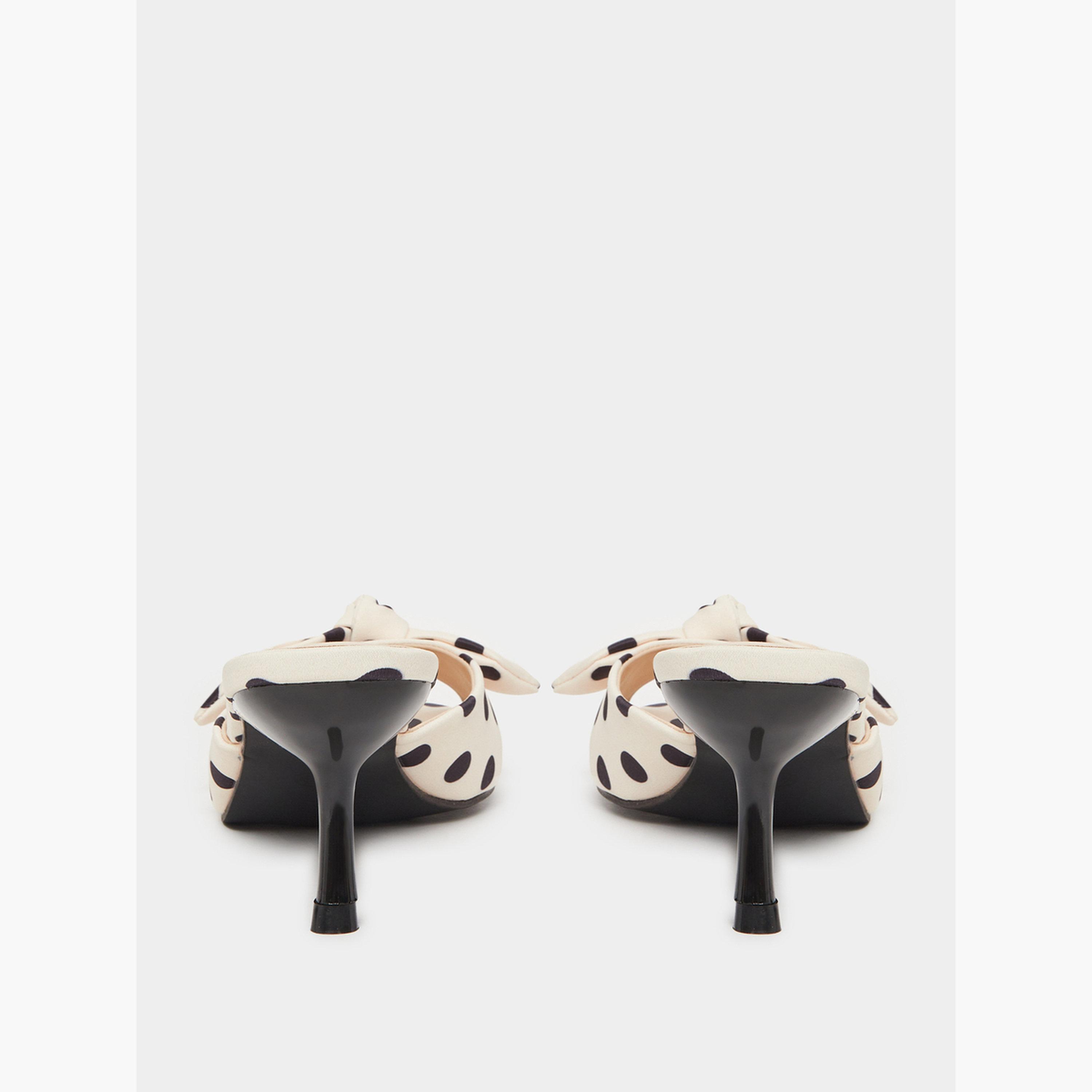 Styli Beige Polka Dot Kitten Heel Sandals-women-shoes-sandals-heeled-image-4