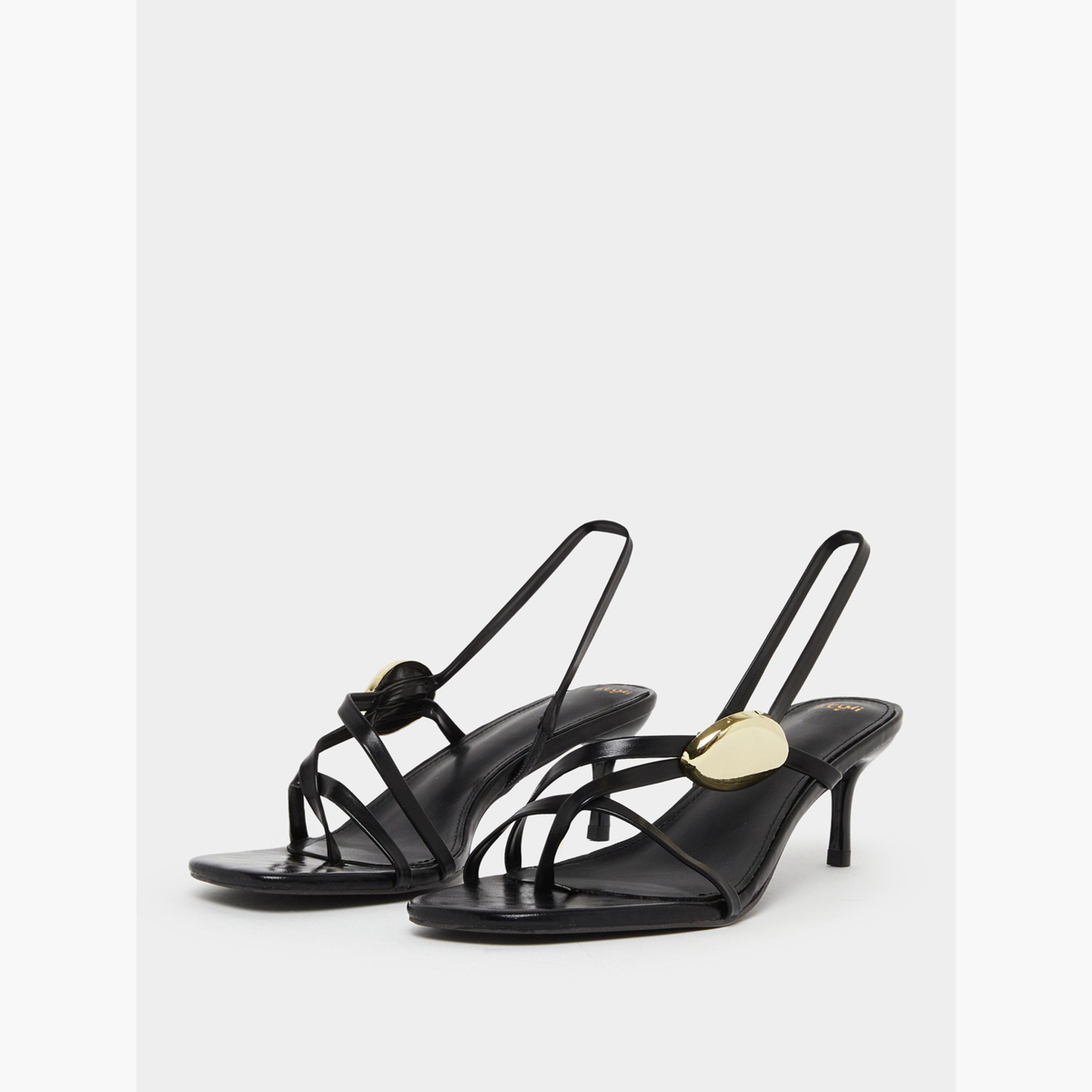 صندل بسيور وتفاصيل ذهبية-women-shoes-sandals-heeled-image-1