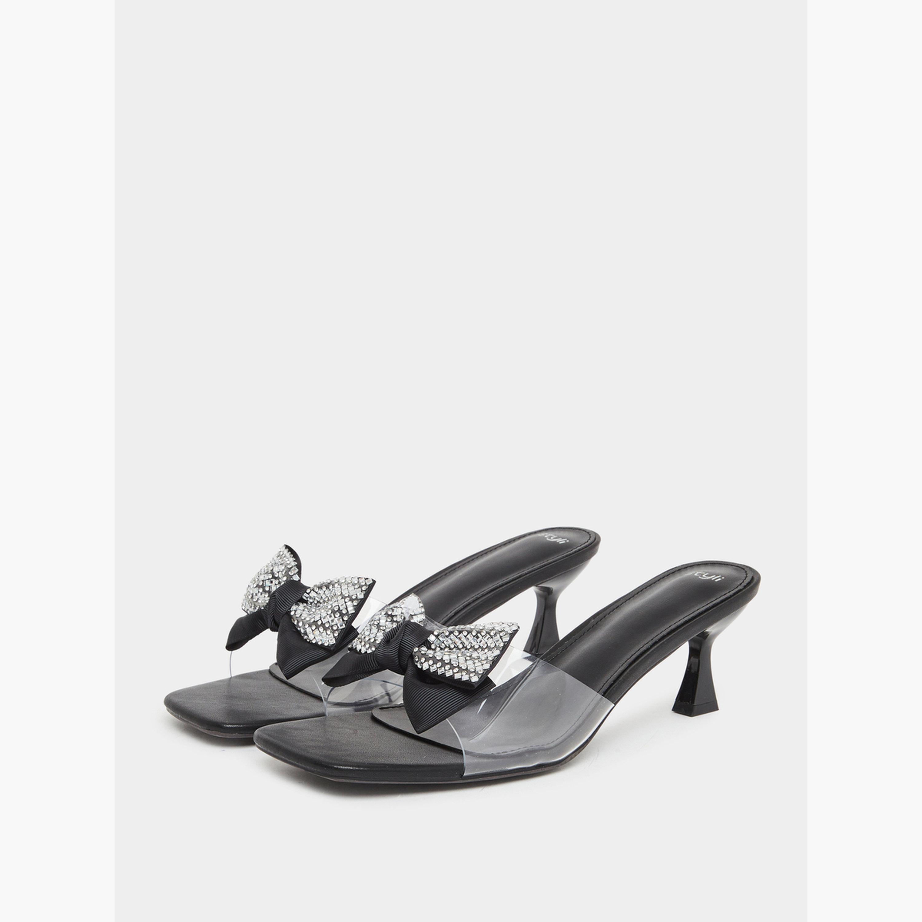 صندل بكعب صغير وتفاصيل فيونكة-women-shoes-heels-image-1