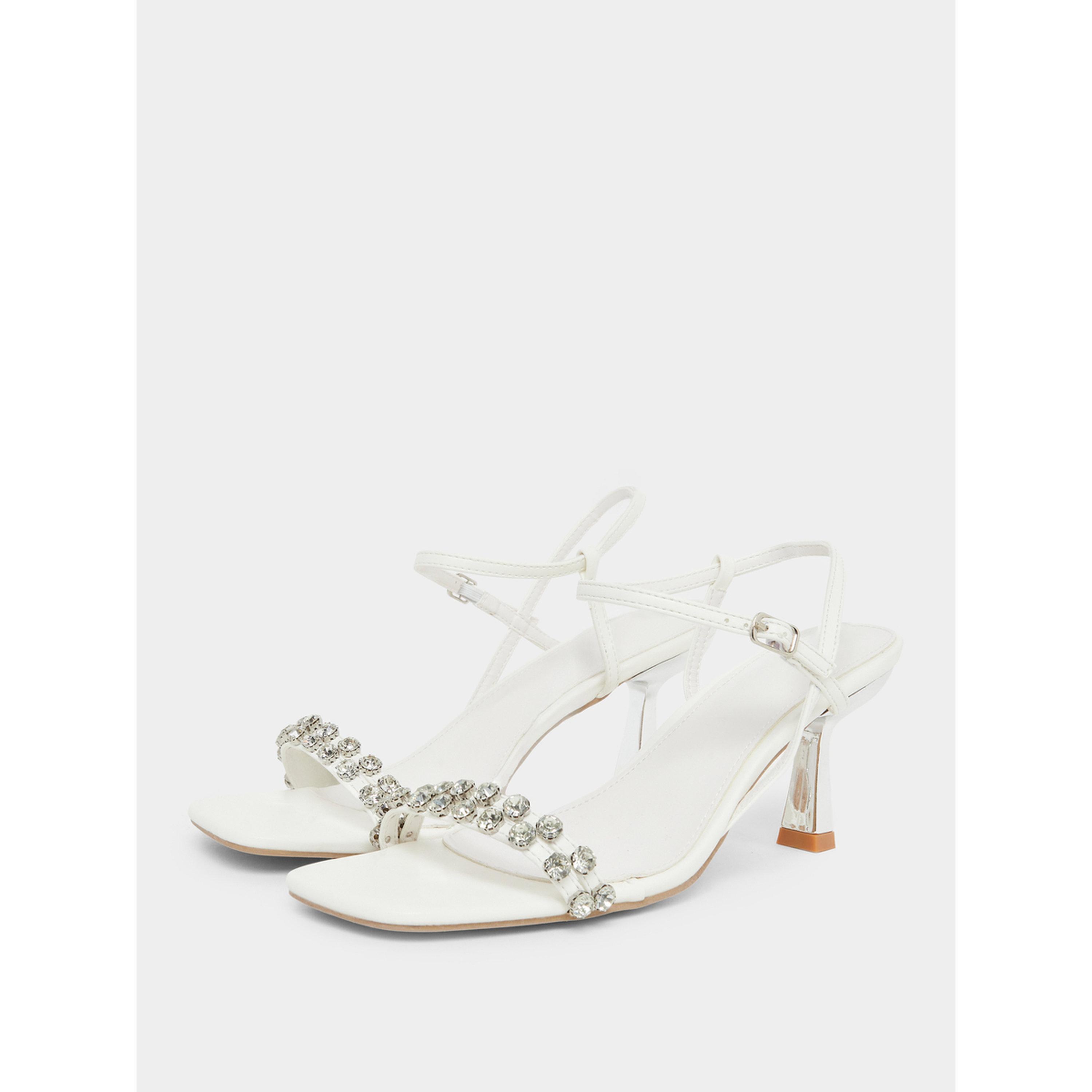 Styli White Embellished Kitten Heel Sandals-women-shoes-sandals-heeled-image-1