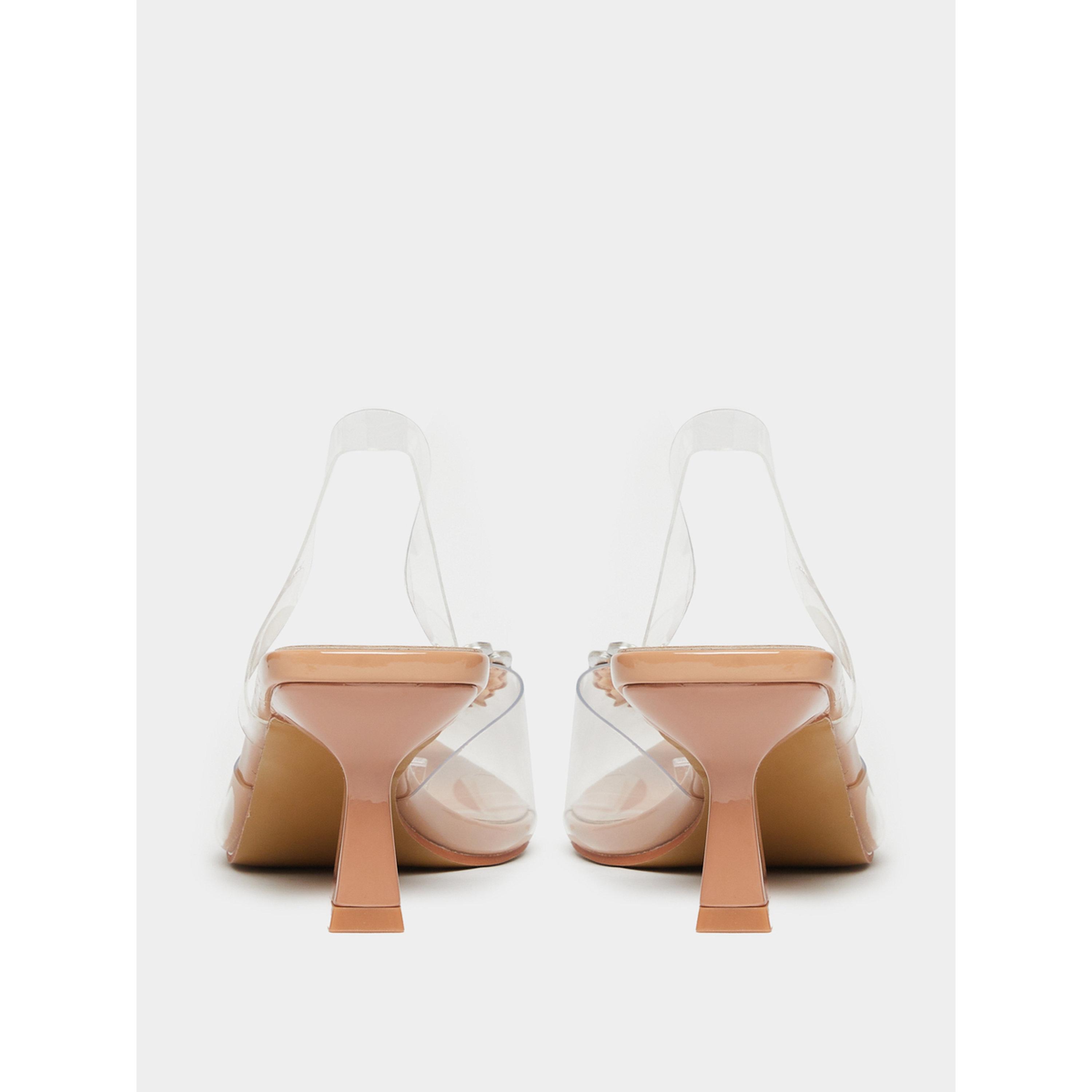 Styli Nude Embellished Slingback Kitten Heel Shoes-women-shoes-heels-image-4